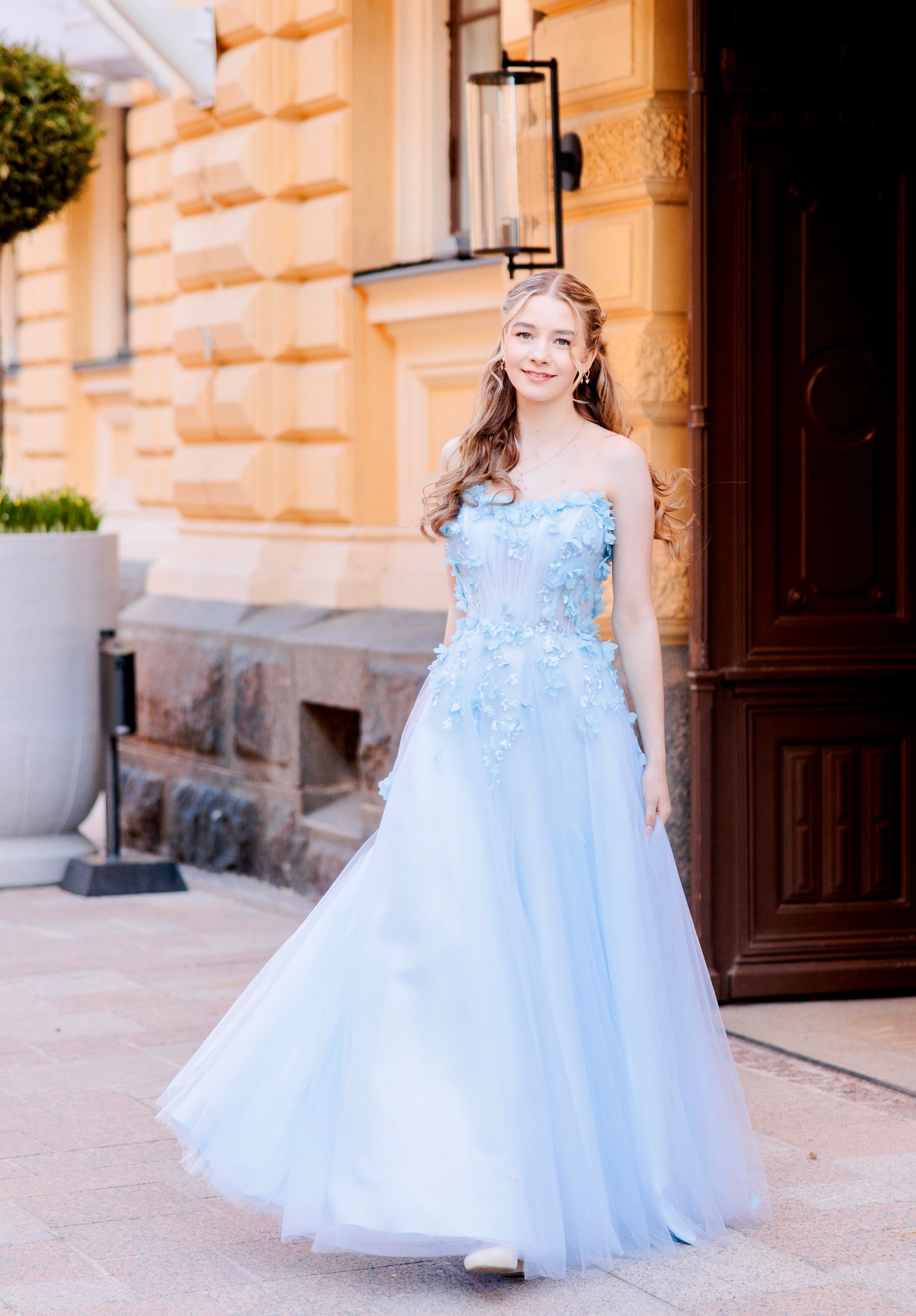 PROM DRESS ELEANOR U4882P-TULLE ICEBLUE