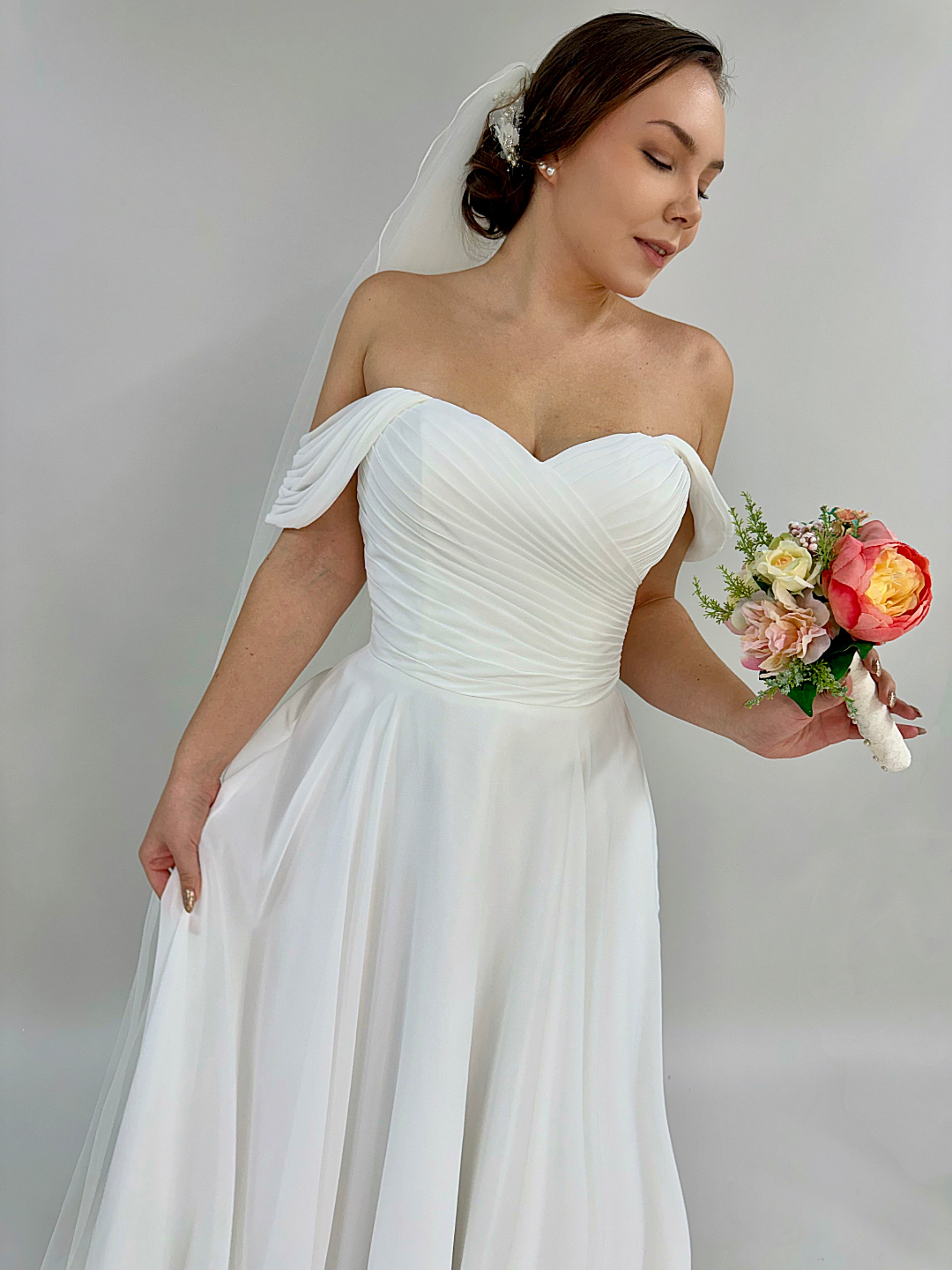 WEDDING DRESS H4504W-CHIFFON