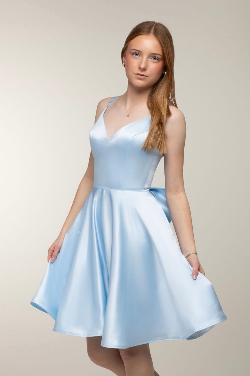 DRESS H4294S-BOW ICEBLUE
