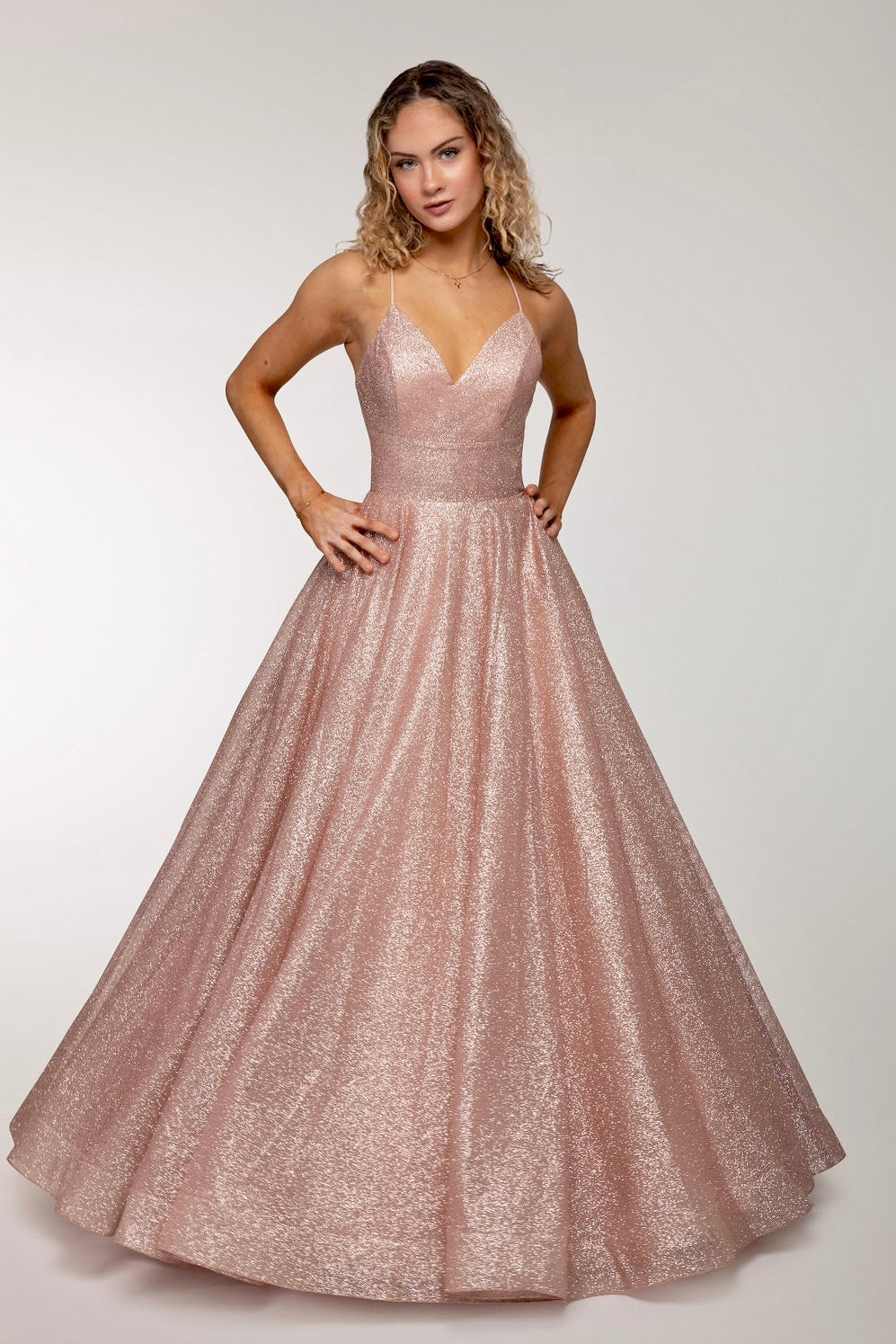 PROM DRESS U4370PS-CRYSTAL ROSEGOLD
