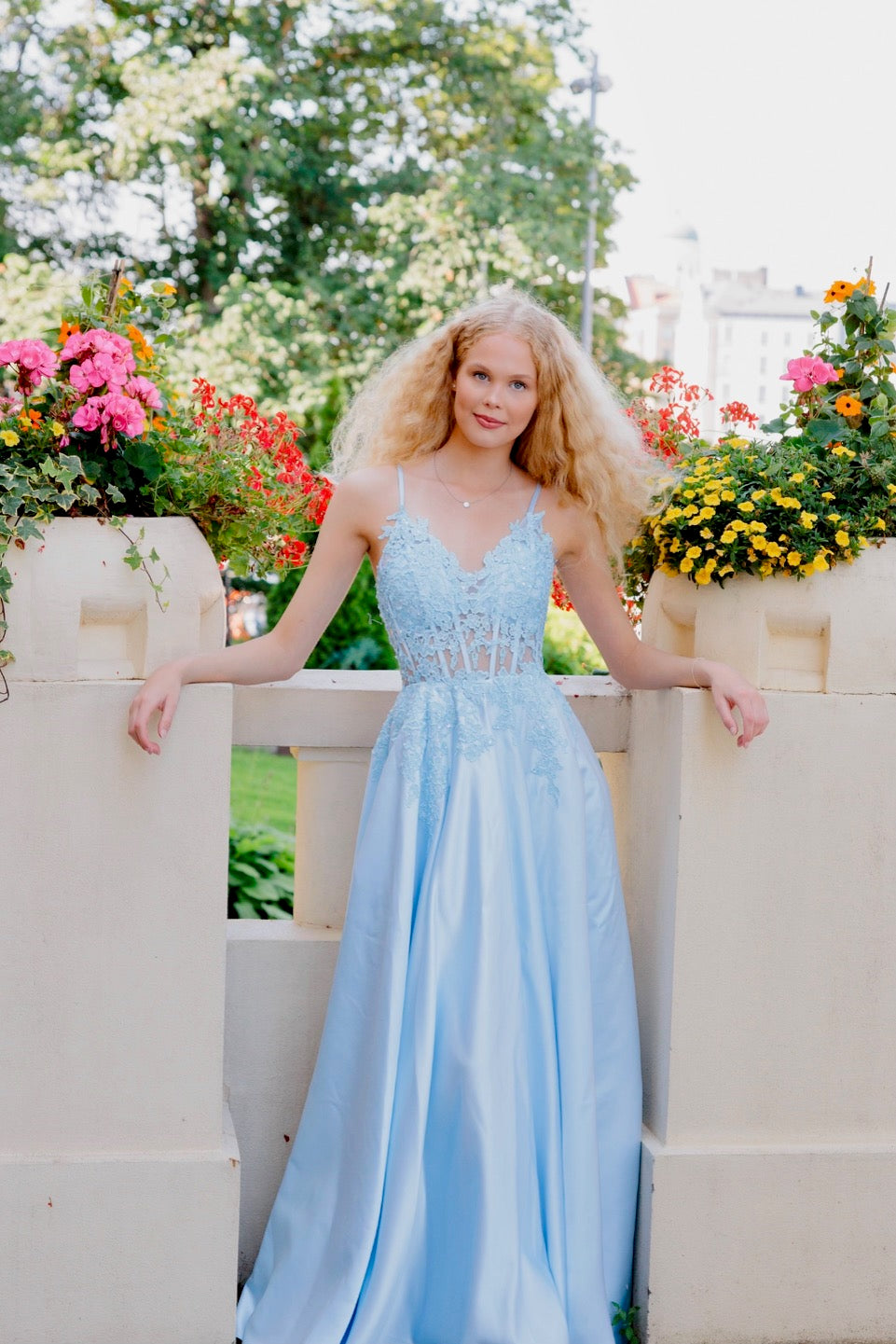 VANHOJENTANSSIMEKKO H6121P-SATIN ICEBLUE