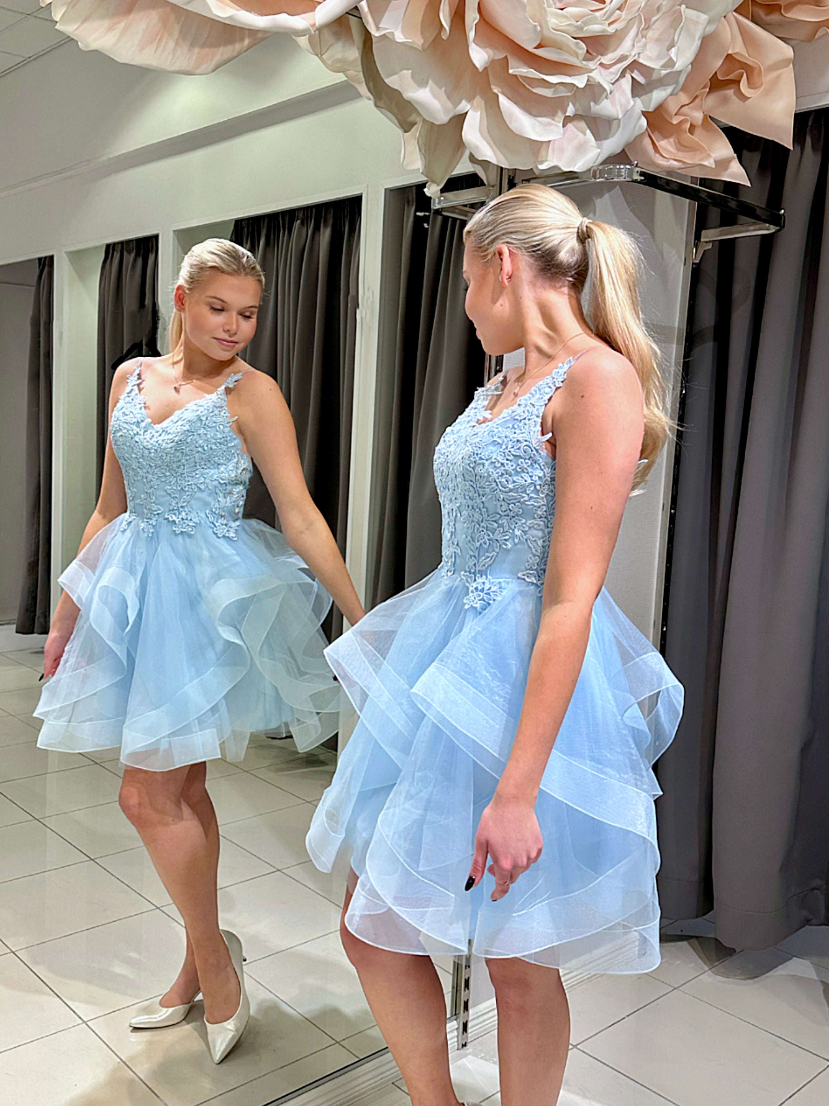 DRESS H4377S-TULLE ICEBLUE