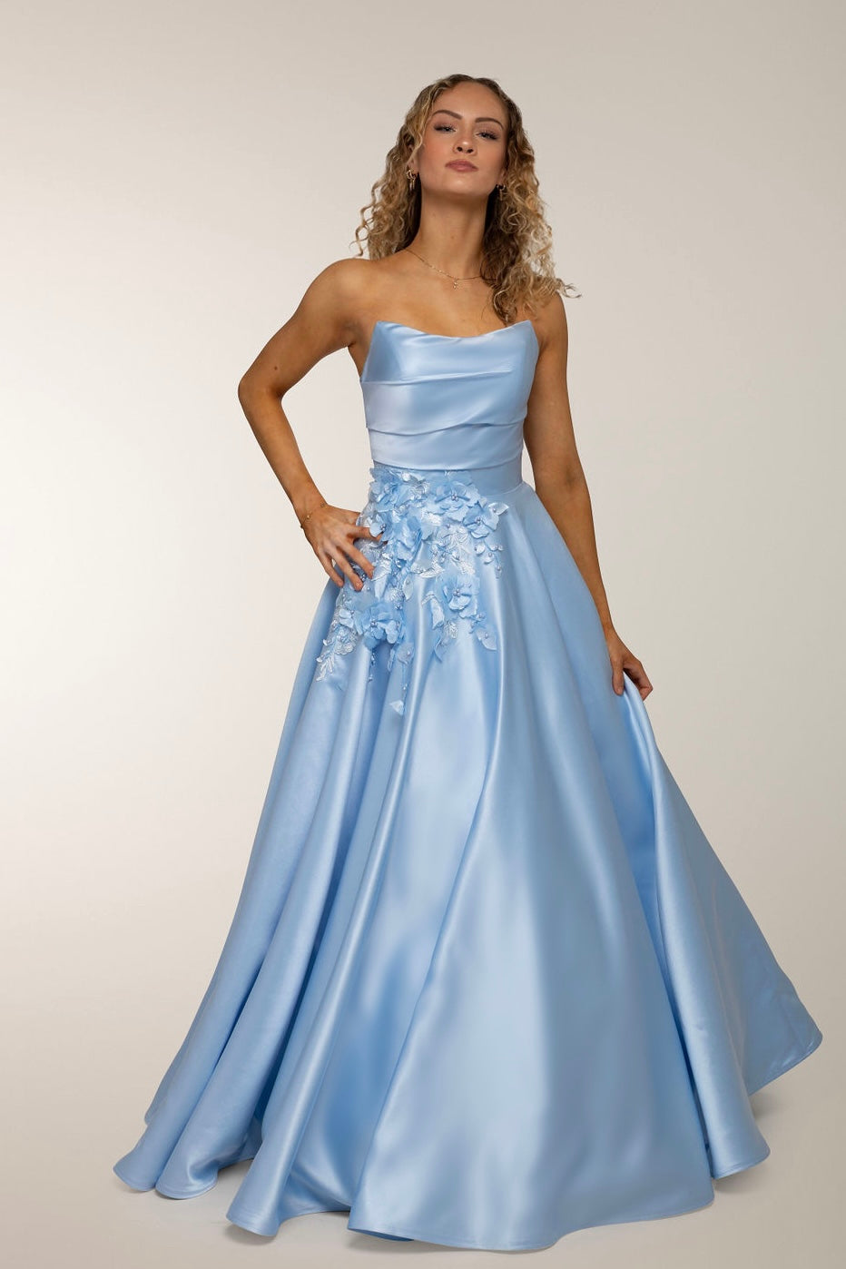 strapless open back dress Teal A-line Spaghetti Straps Satin Long Prom Dresses SP733