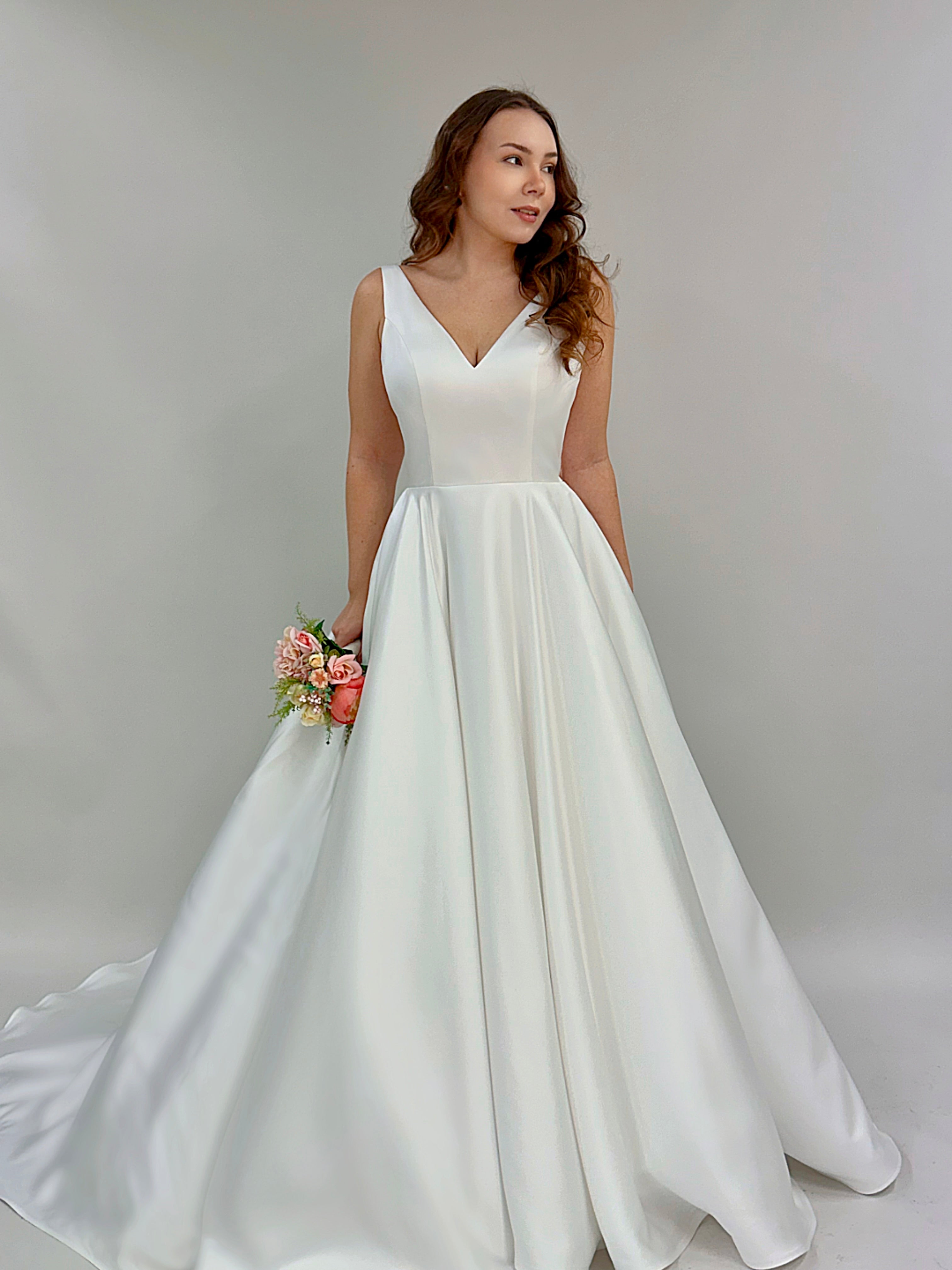 WEDDING DRESS H6013W-SOFTSATIN