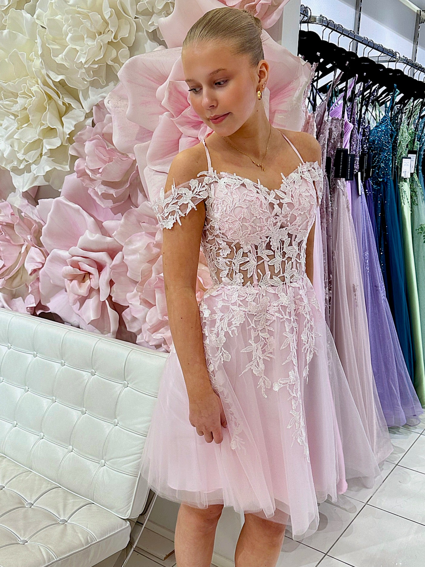 DRESS H4706S-TULLE PINK