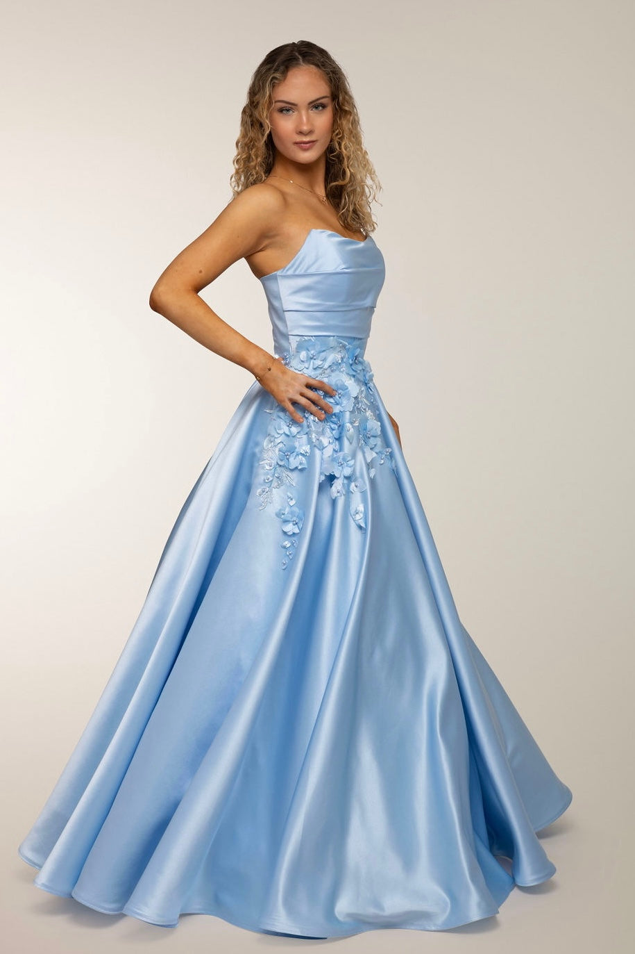 VANHOJENTANSSIMEKKO H4770P-SATIN SKYBLUE