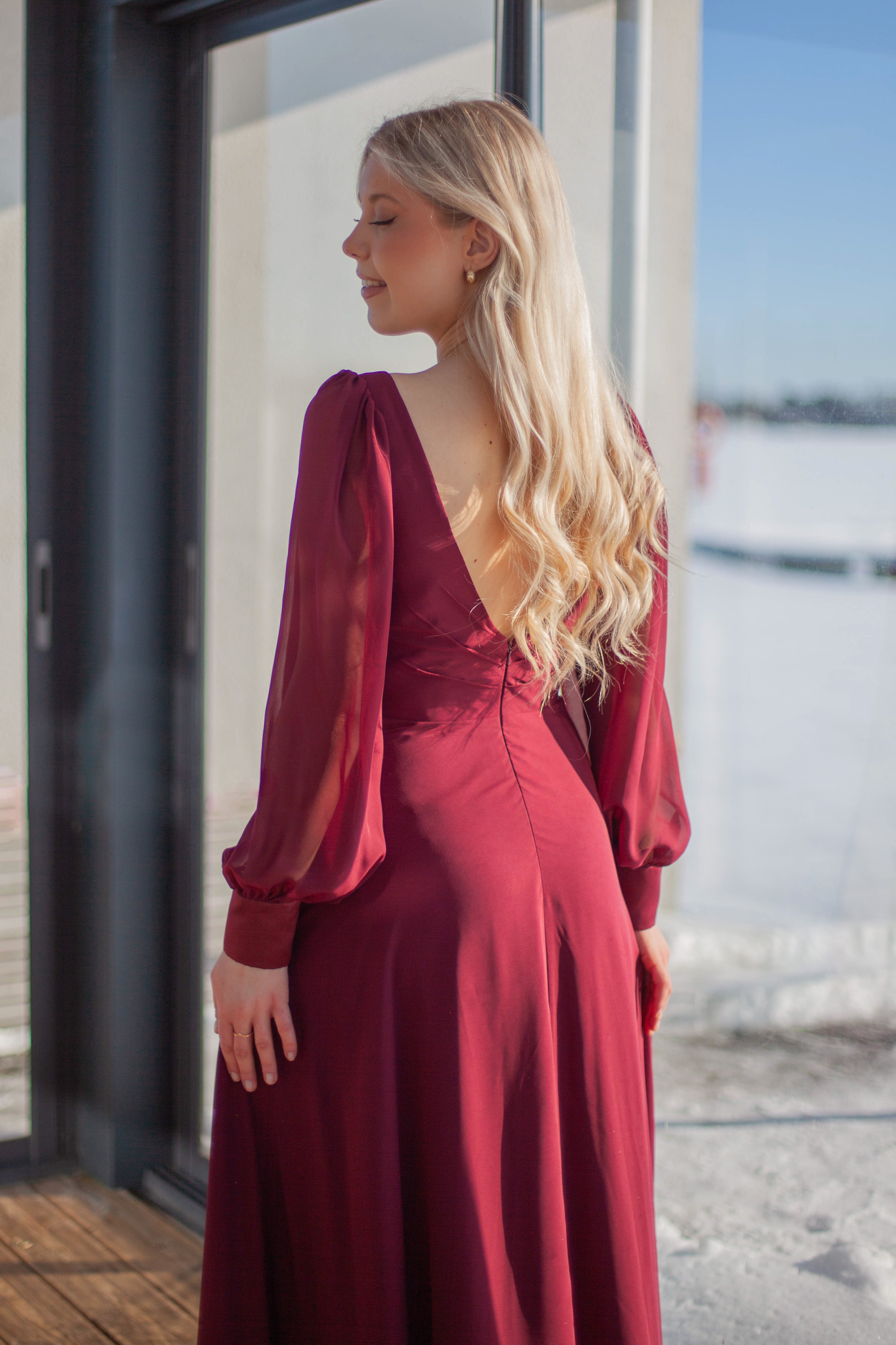 ILTAPUKU H4604L-CHIFFON BURGUNDY
