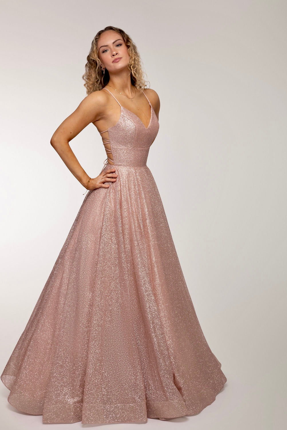 PROM DRESS U4370PS-CRYSTAL ROSEGOLD