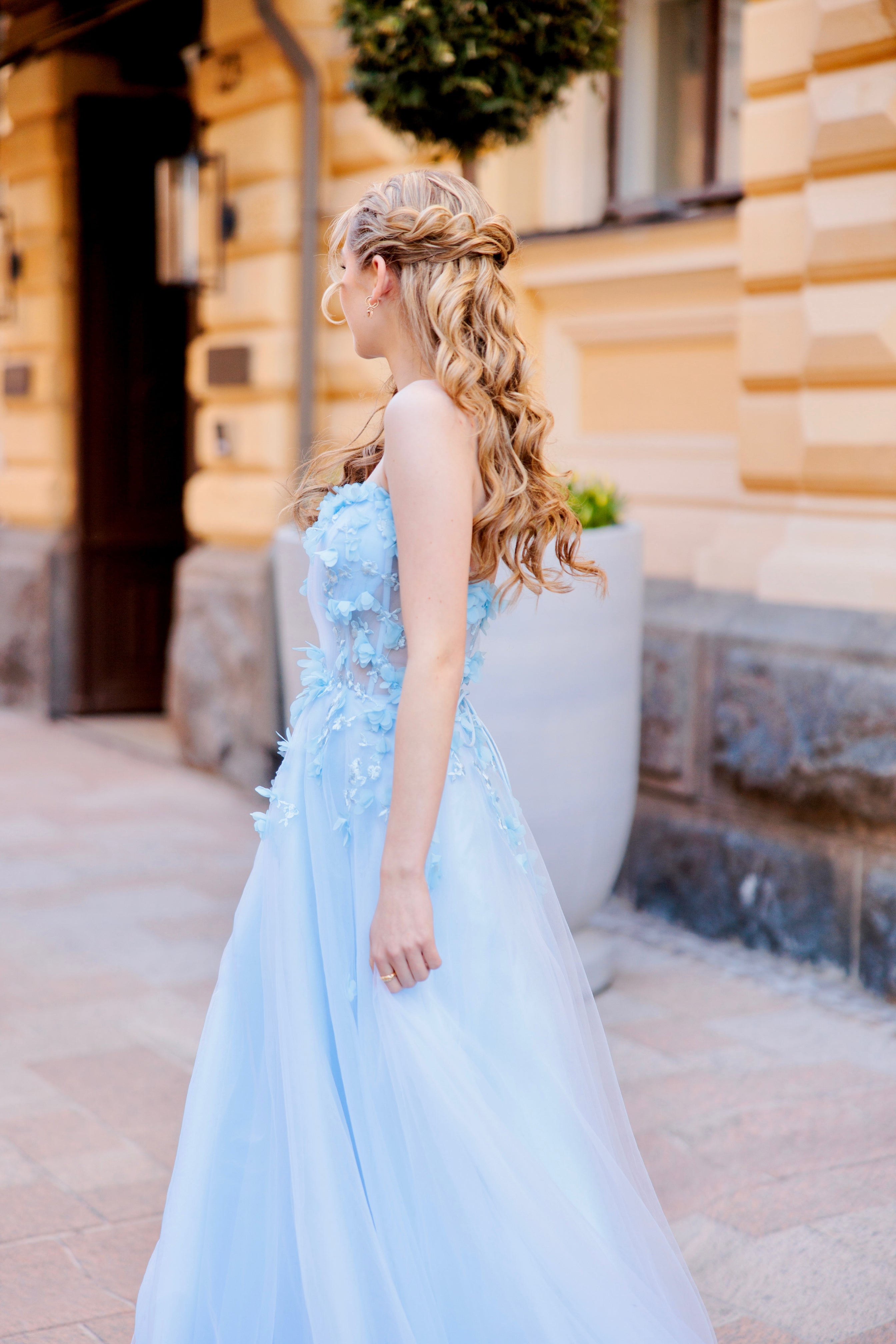 PROM DRESS ELEANOR U4882P-TULLE ICEBLUE