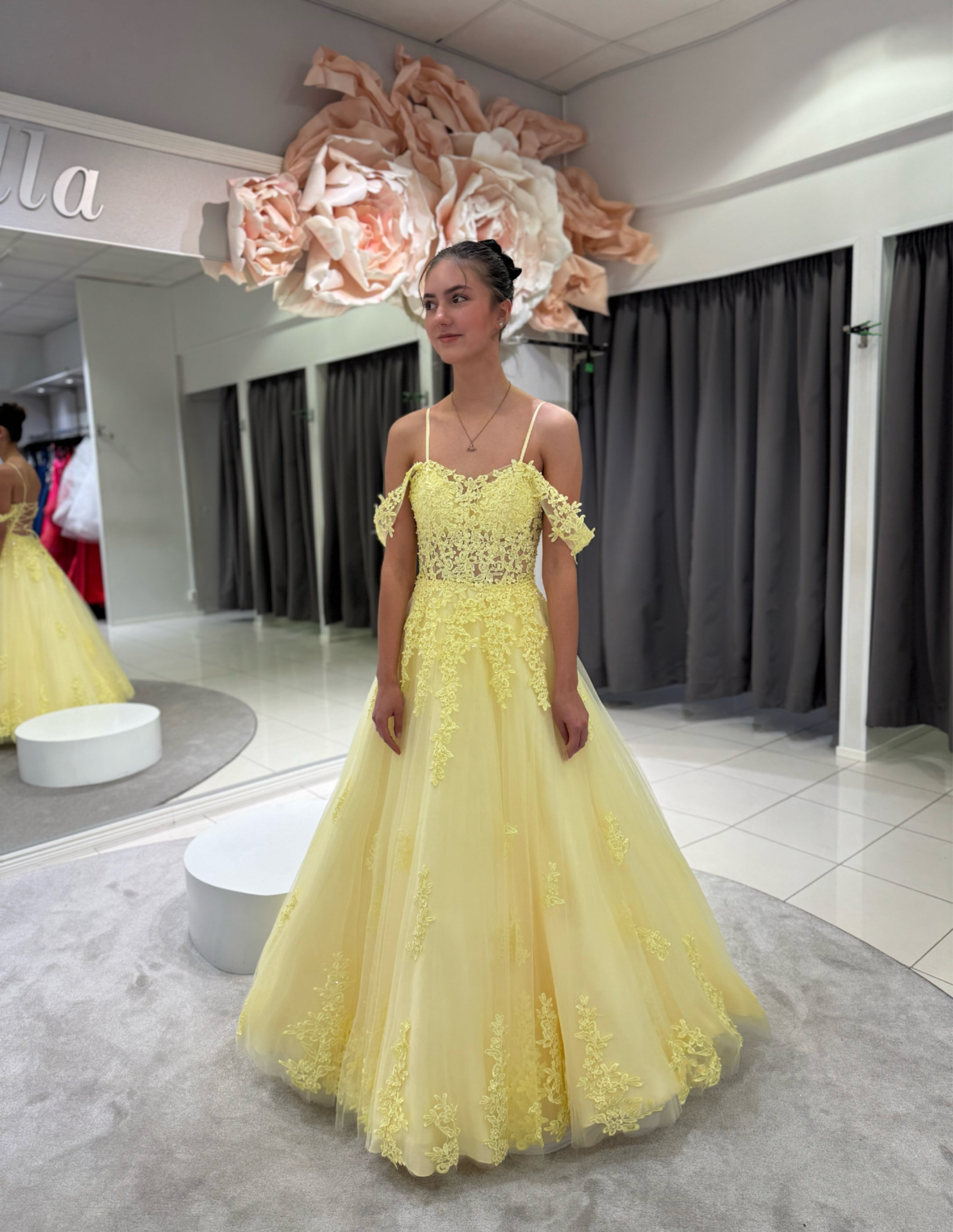 PROM DRESS "HELMI" H4870P-TULLE YELLOW
