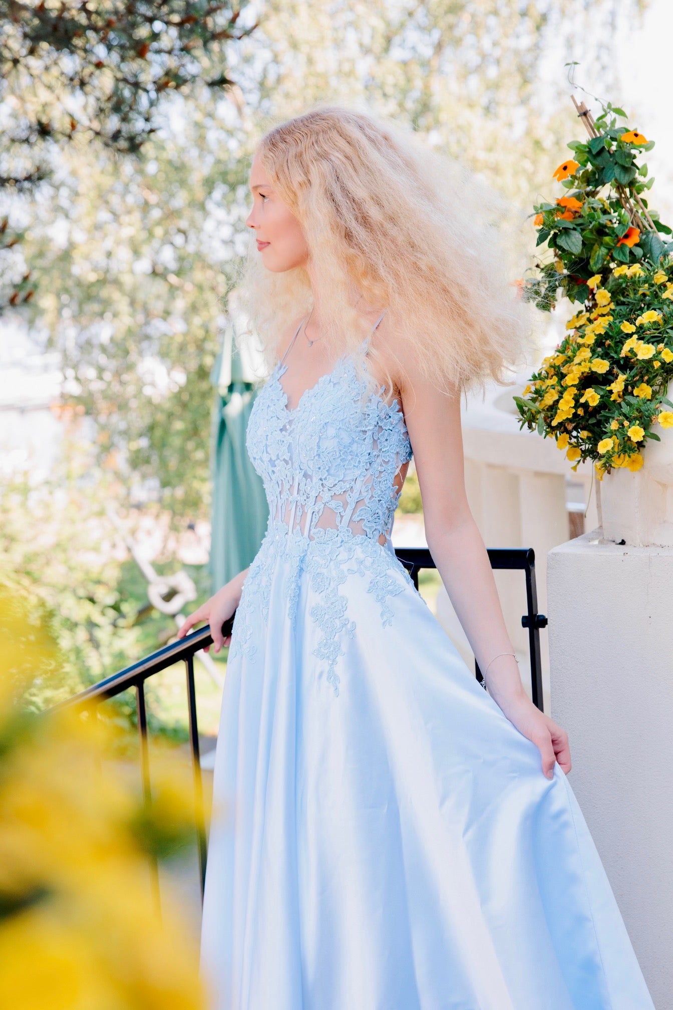 VANHOJENTANSSIMEKKO H6121P-SATIN ICEBLUE