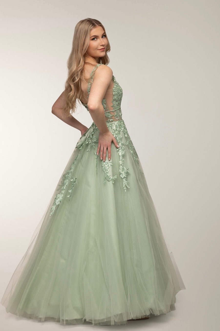 PROM DRESS H4568P OLIVE