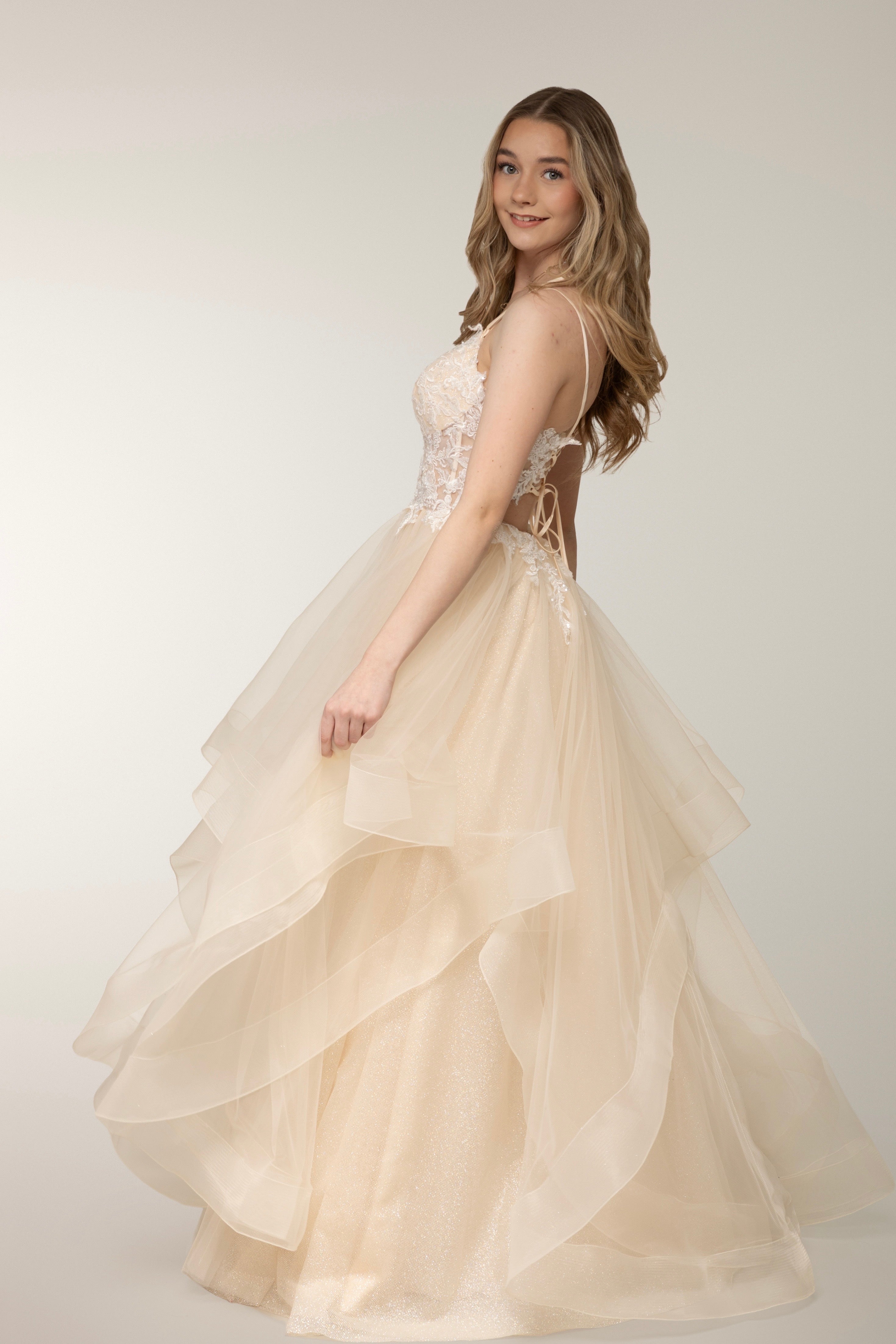 VANHOJENTANSSIMEKKO U4909P-CRYSTAL CHAMPAGNE