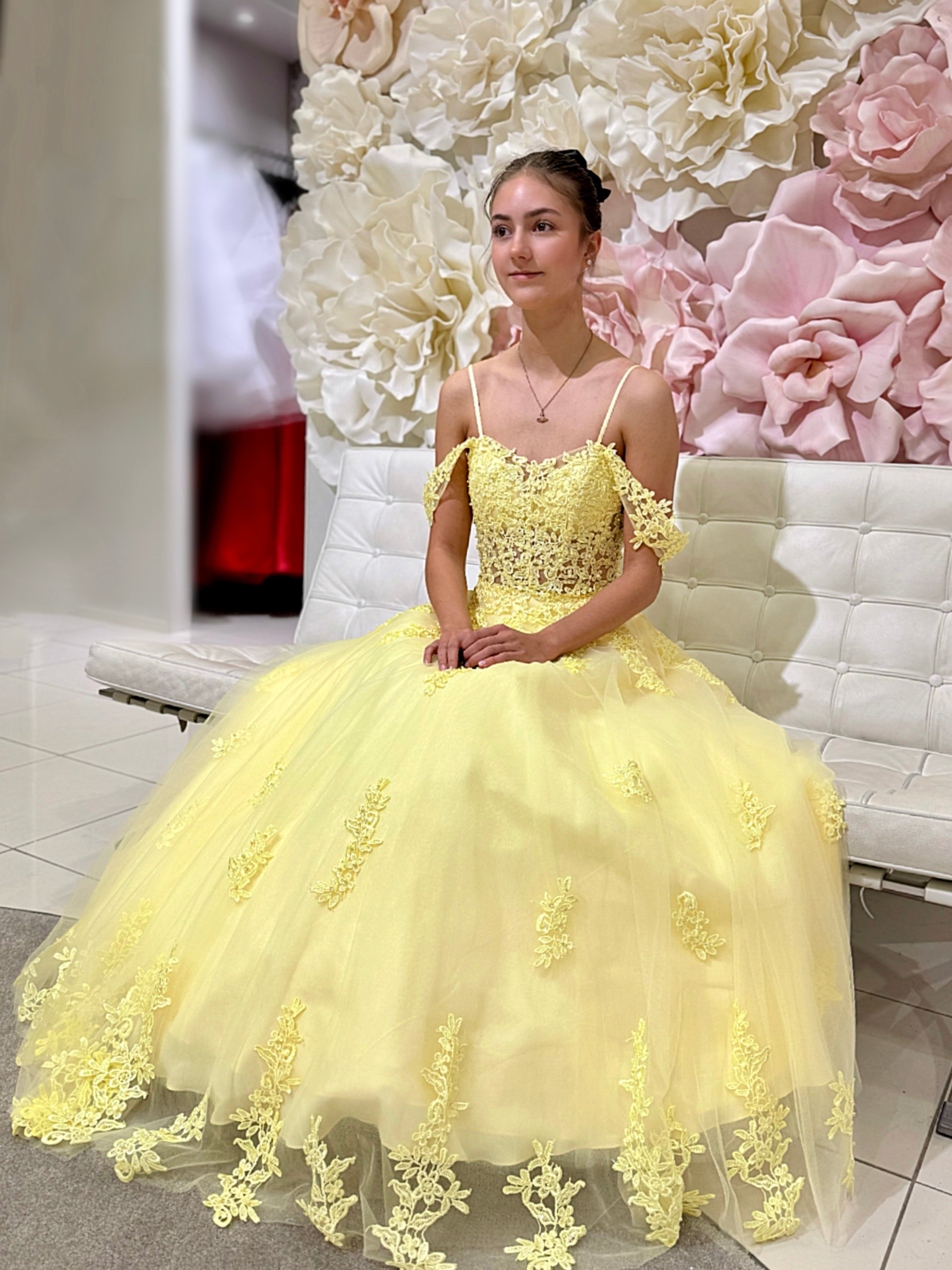PROM DRESS "HELMI" H4870P-TULLE YELLOW