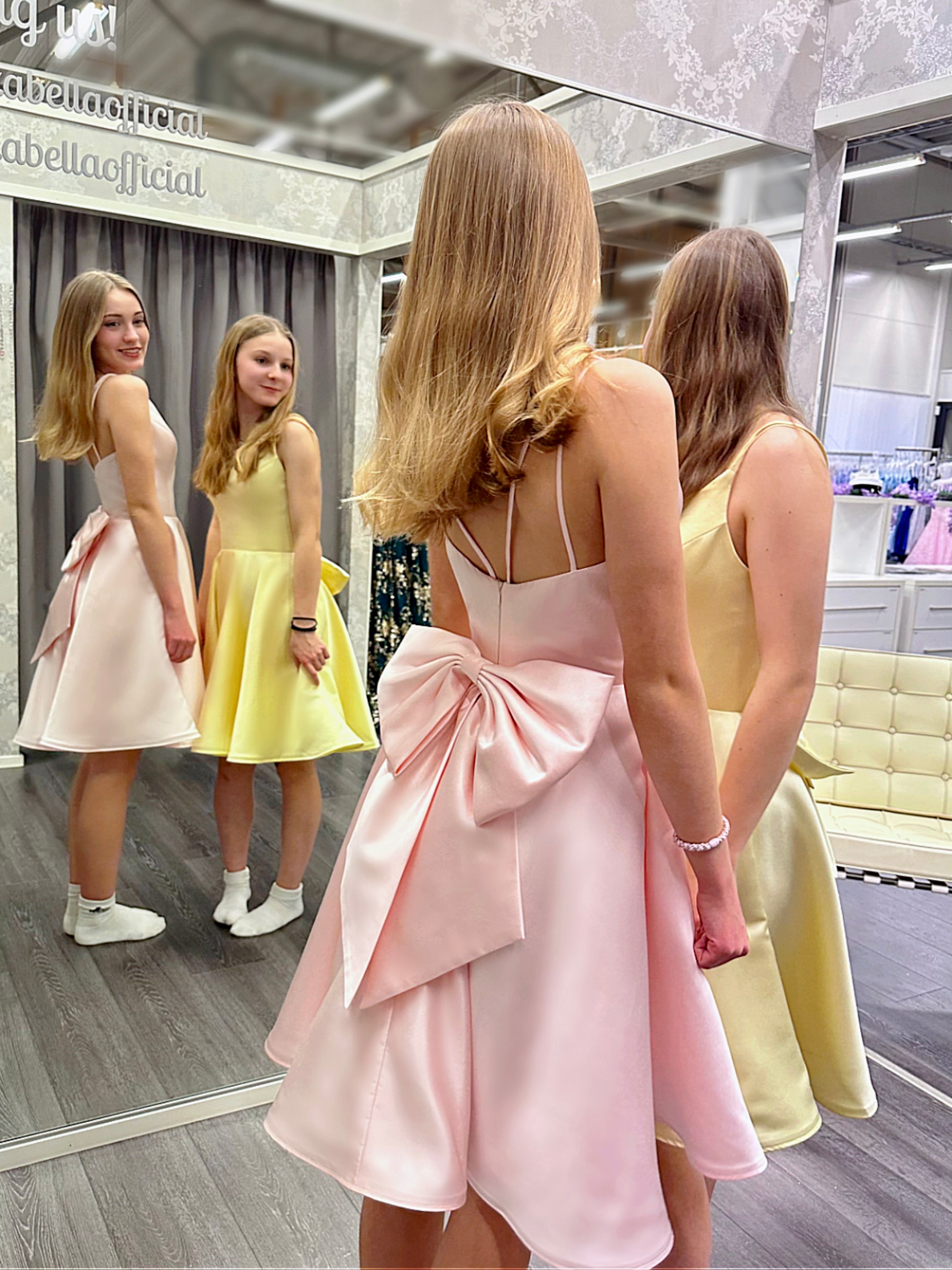 DRESS H4294S-BOW PINK