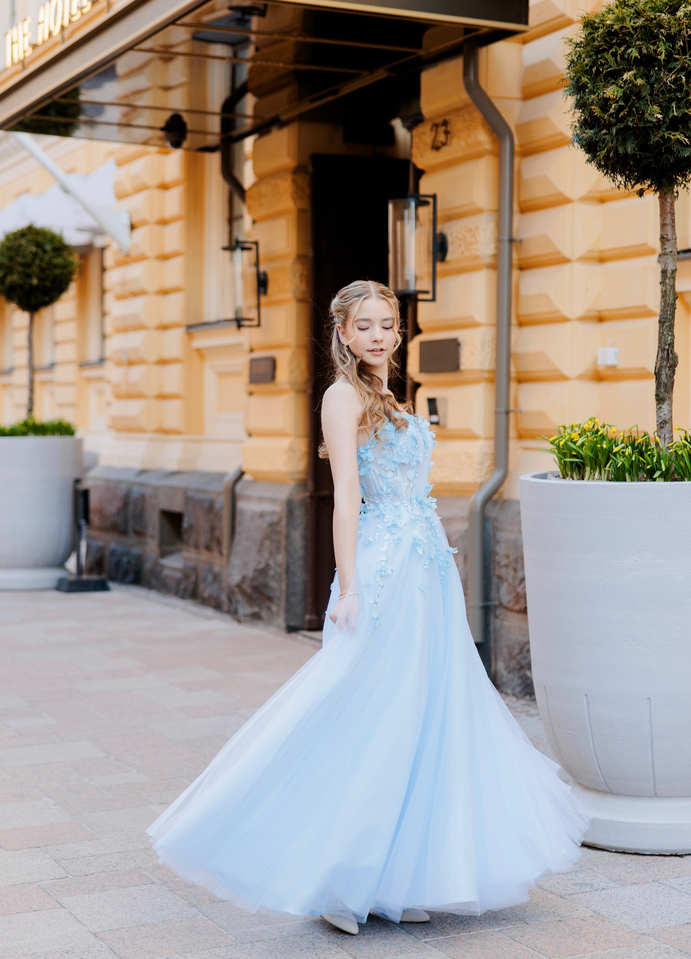 PROM DRESS ELEANOR U4882P-TULLE ICEBLUE