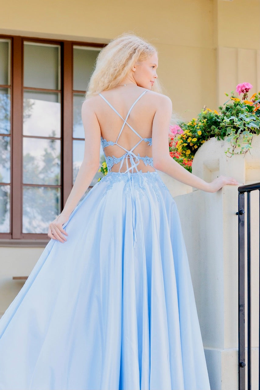 VANHOJENTANSSIMEKKO H6121P-SATIN ICEBLUE