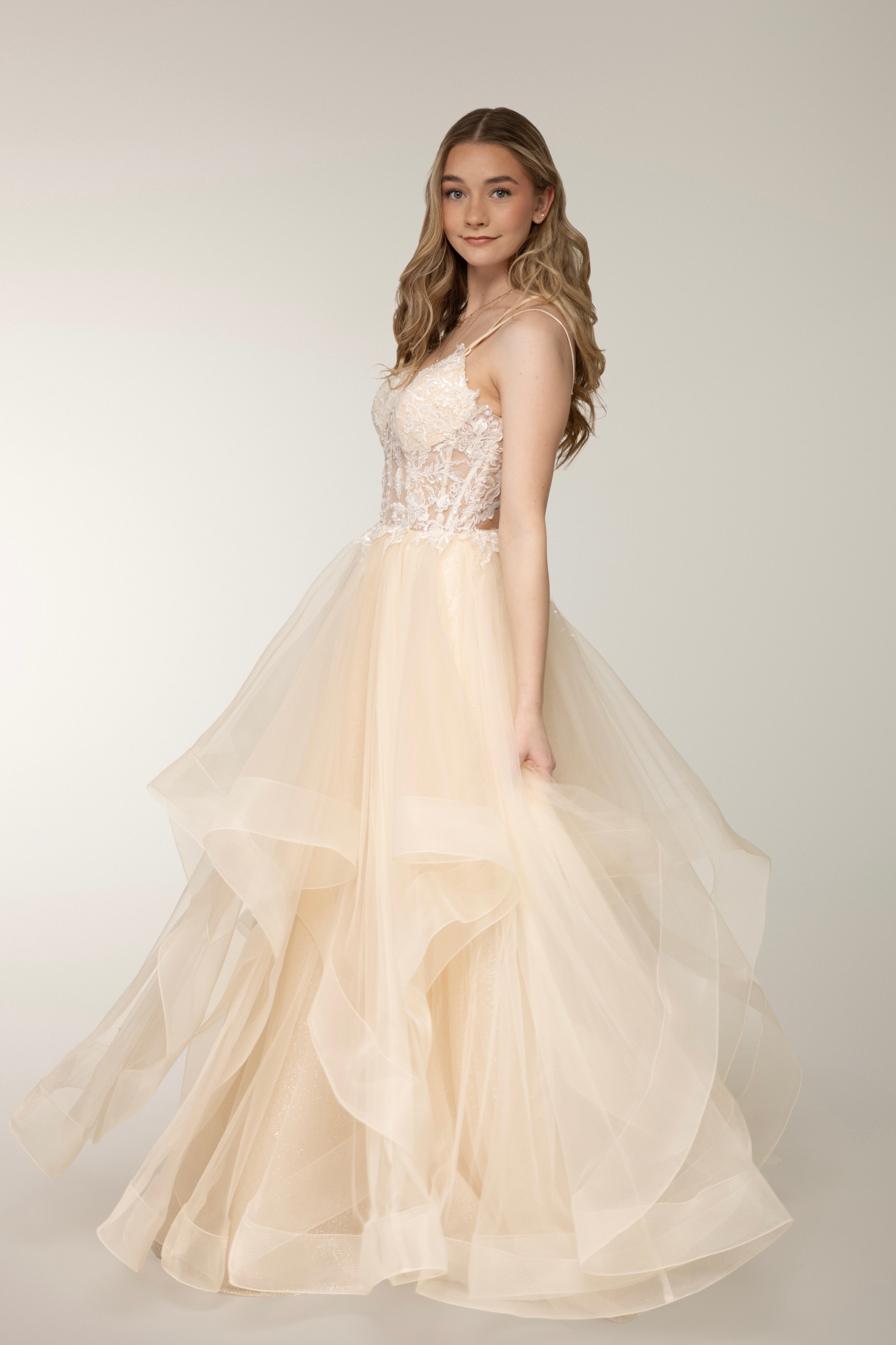 VANHOJENTANSSIMEKKO U4909P-CRYSTAL CHAMPAGNE