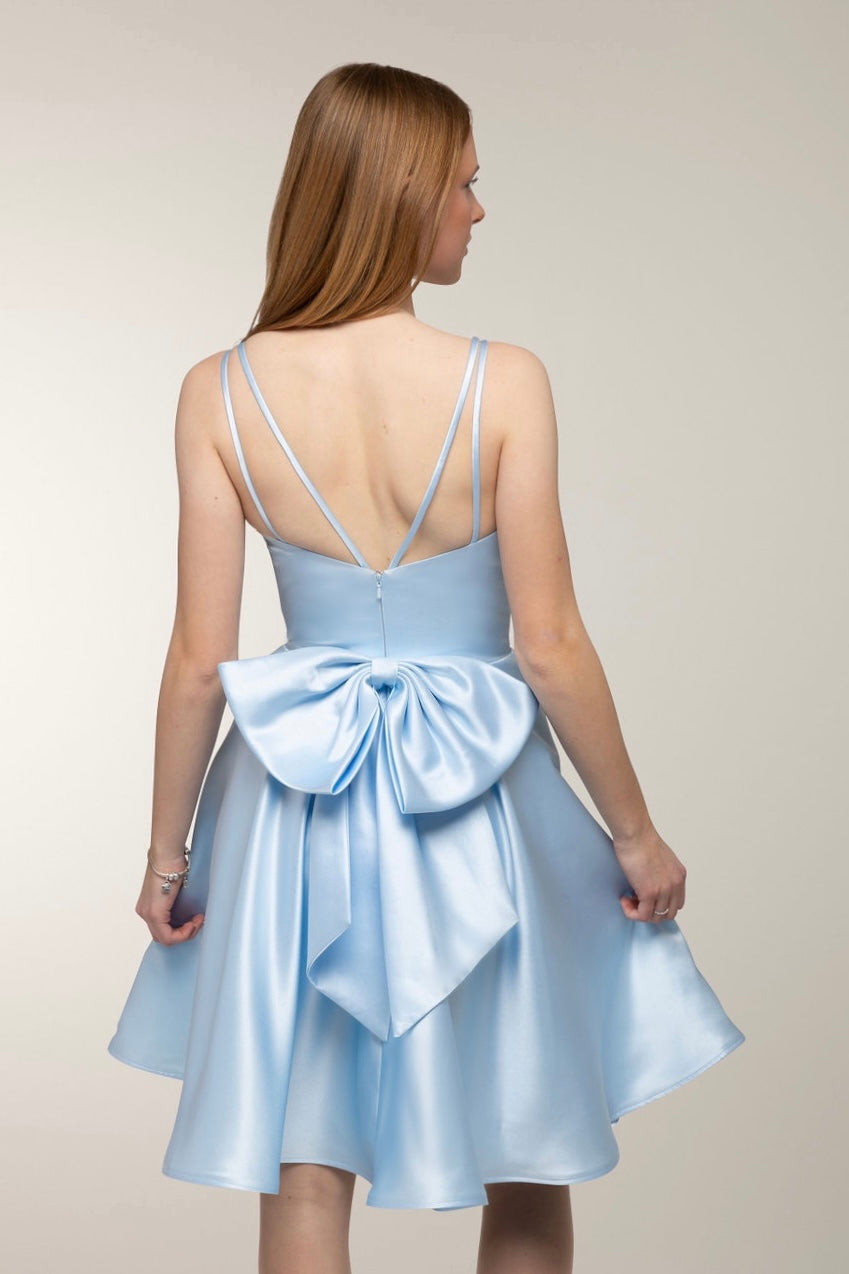 DRESS H4294S-BOW ICEBLUE