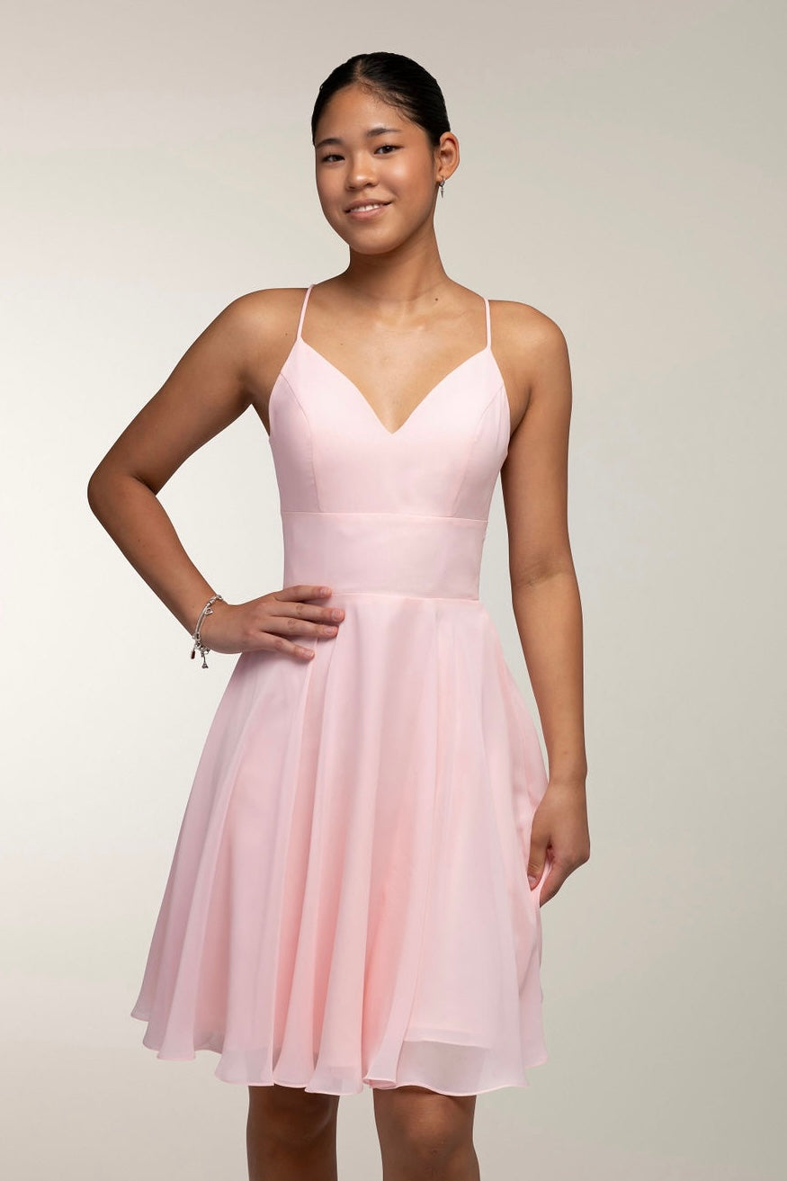 DRESS H4370SS-CHIFFON PINK