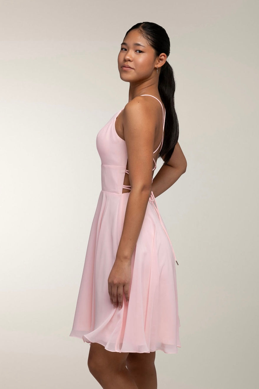 DRESS H4370SS-CHIFFON PINK