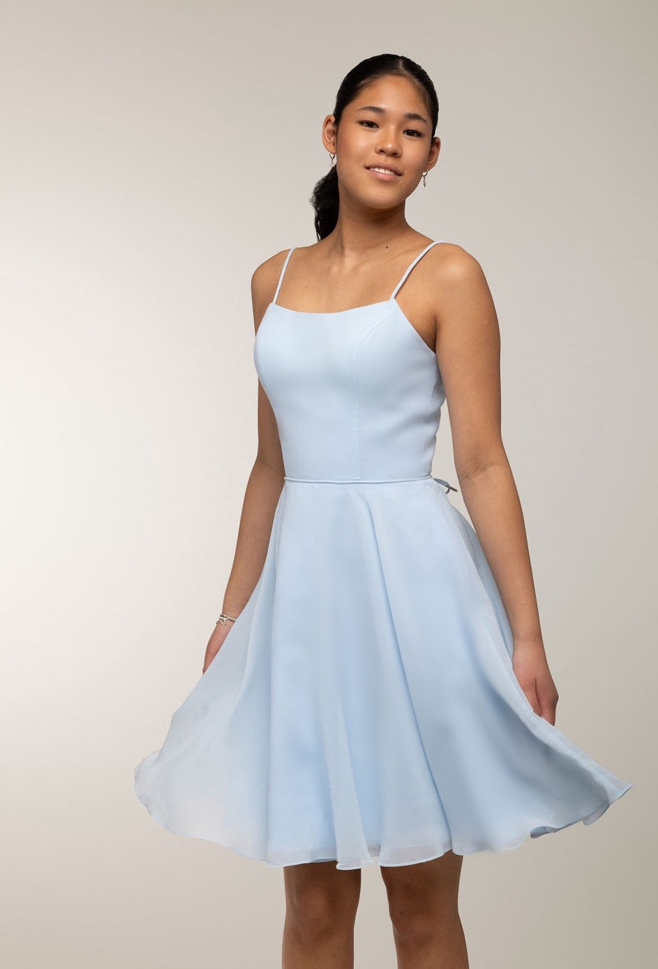 Dress H4442S-Chiffon Iceblue