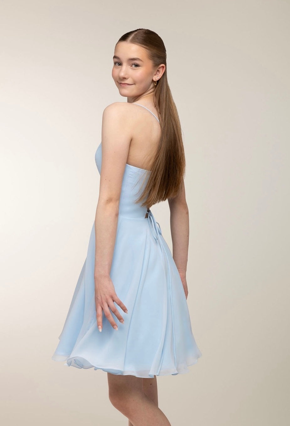 DRESS H4443SS-CHIFFON ICEBLUE