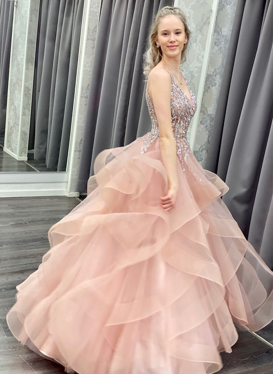 PROM DRESS H4457P DUSTYPINK