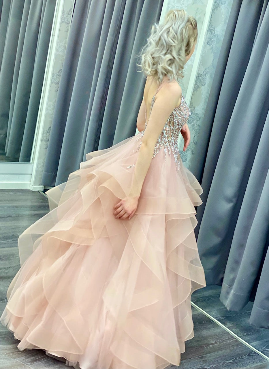 PROM DRESS H4457P DUSTYPINK