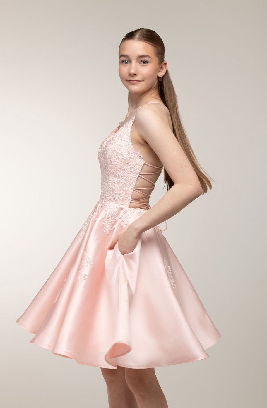 Juhlamekko H4619S-Satin Pink