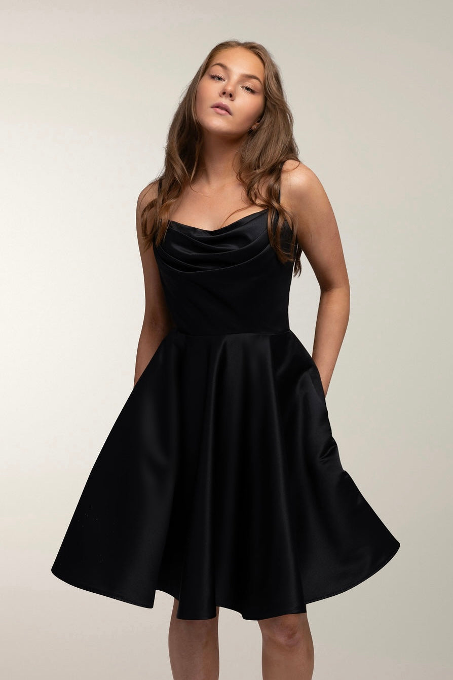 DRESS H4643S-SOFTSATIN BLACK