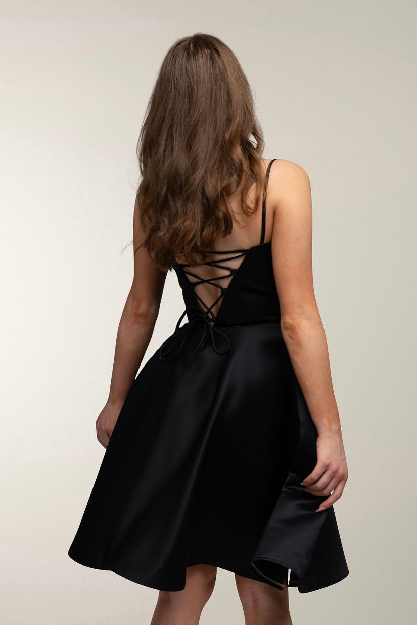 DRESS H4643S-SOFTSATIN BLACK