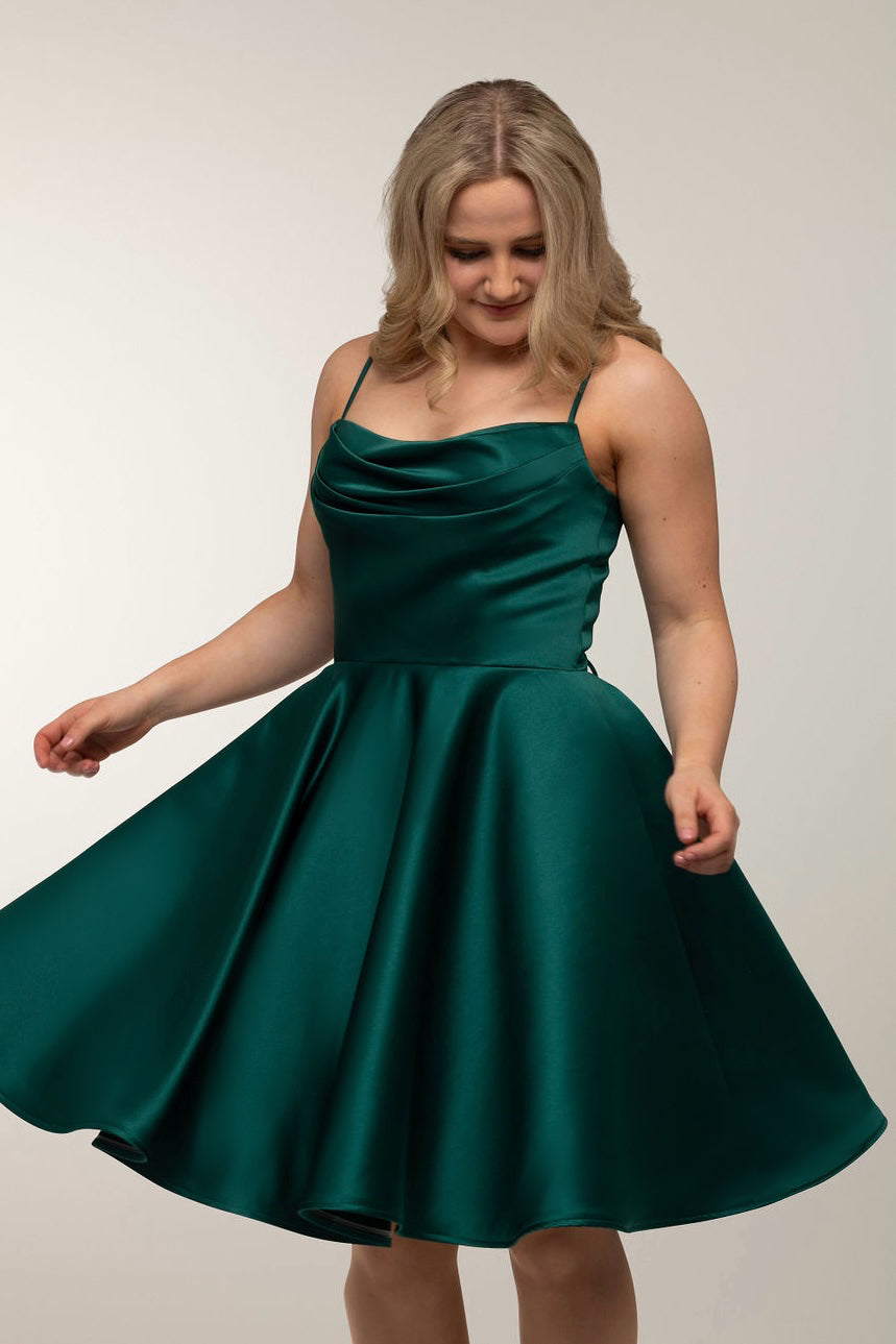 DRESS H4643S-SOFTSATIN DARKGREEN