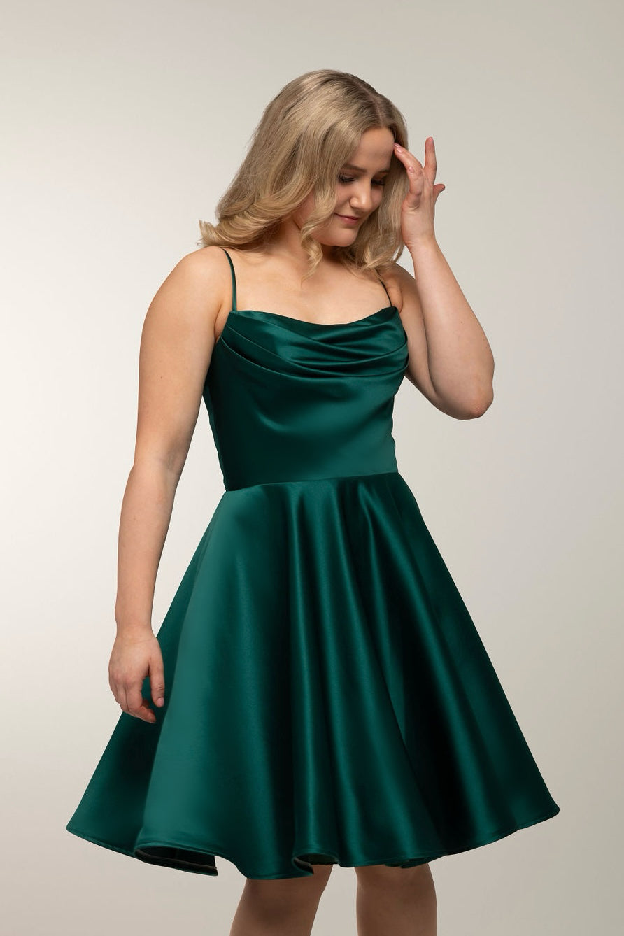 DRESS H4643S-SOFTSATIN DARKGREEN