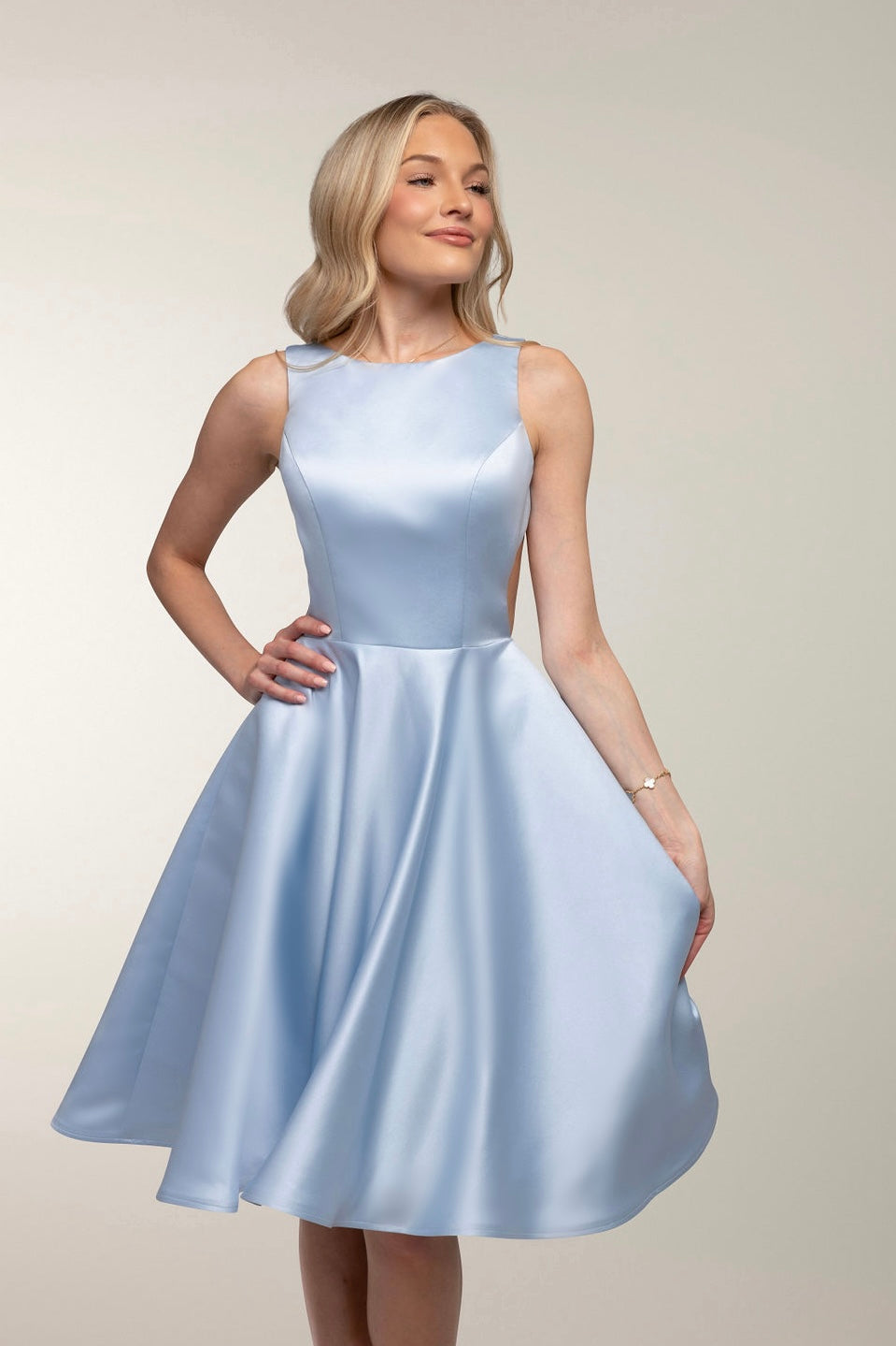 DRESS H4699S-MIDI BLUEGREY