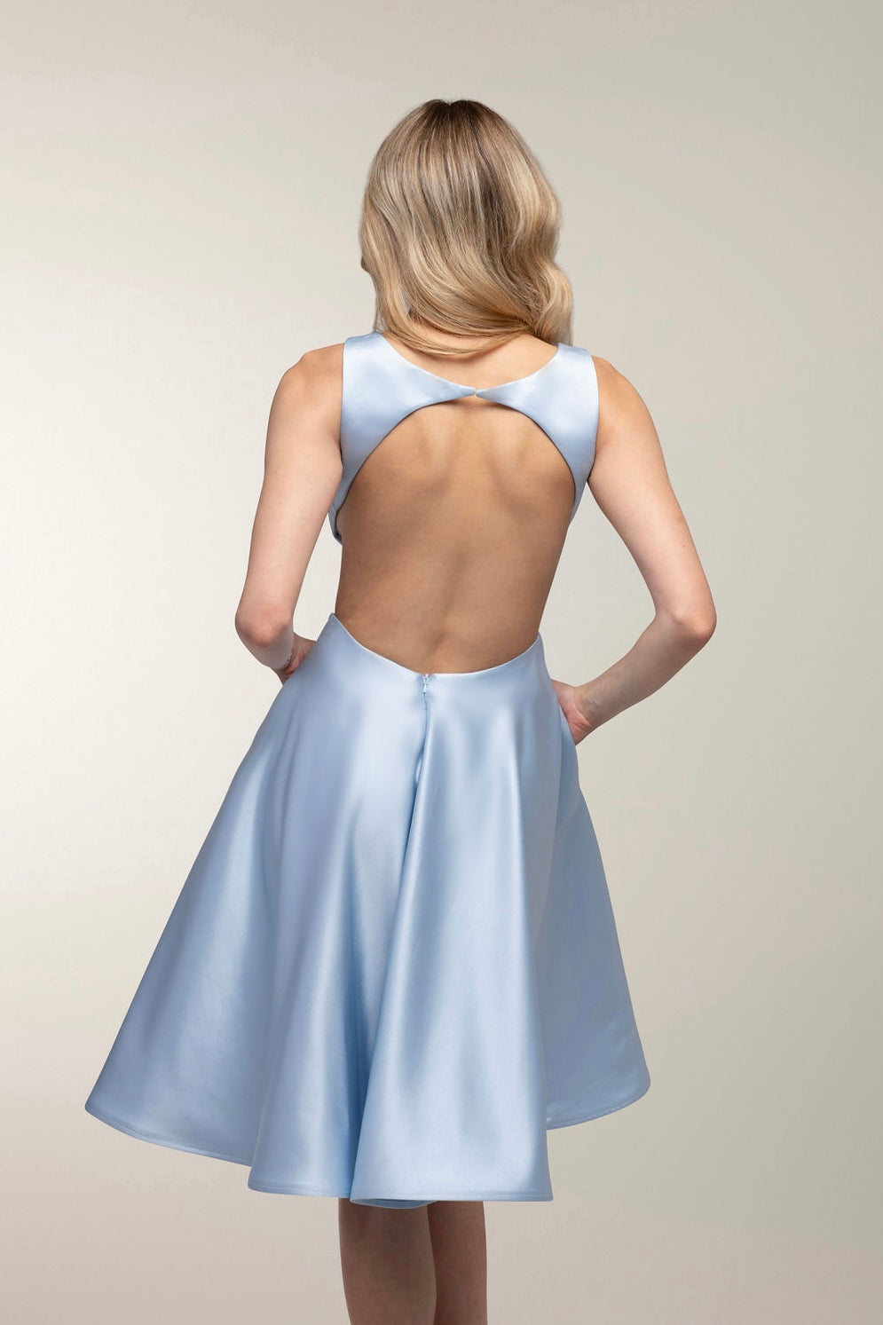 DRESS H4699S-MIDI BLUEGREY