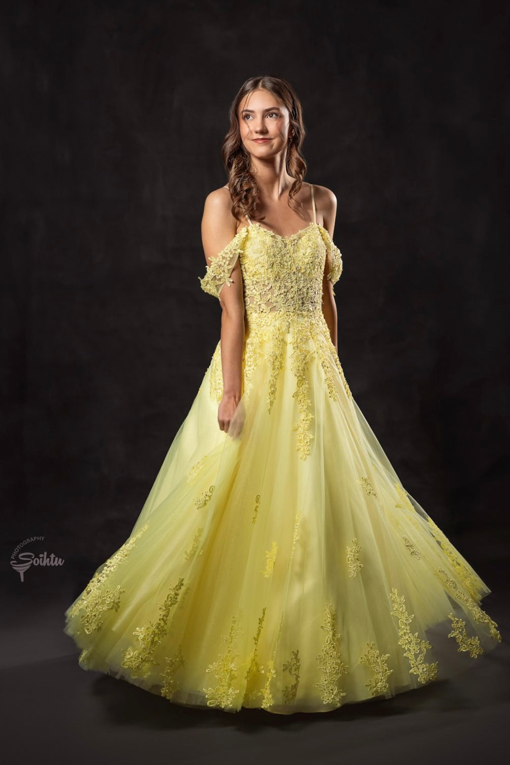 PROM DRESS "HELMI" H4870P-TULLE YELLOW