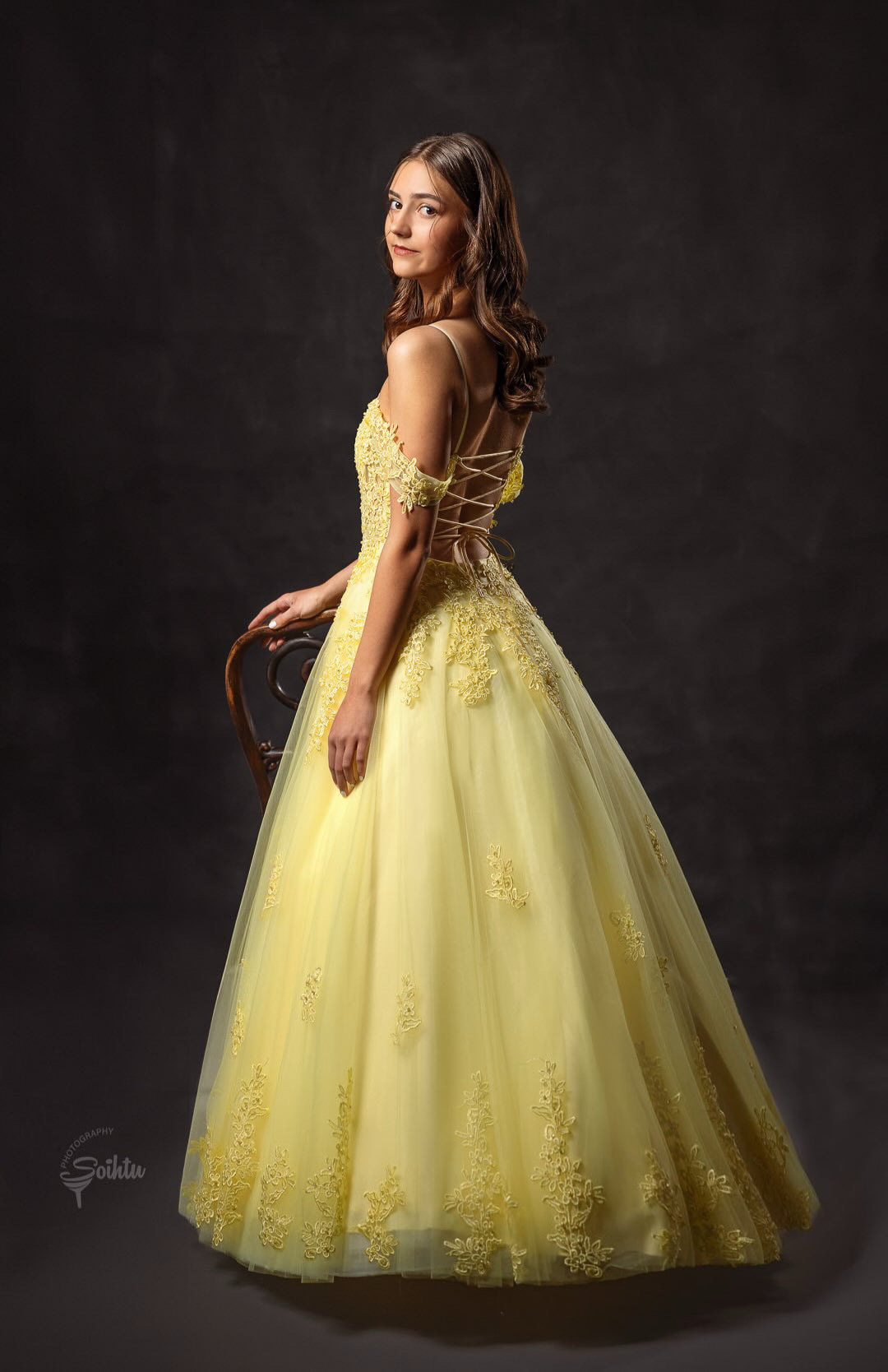 PROM DRESS "HELMI" H4870P-TULLE YELLOW