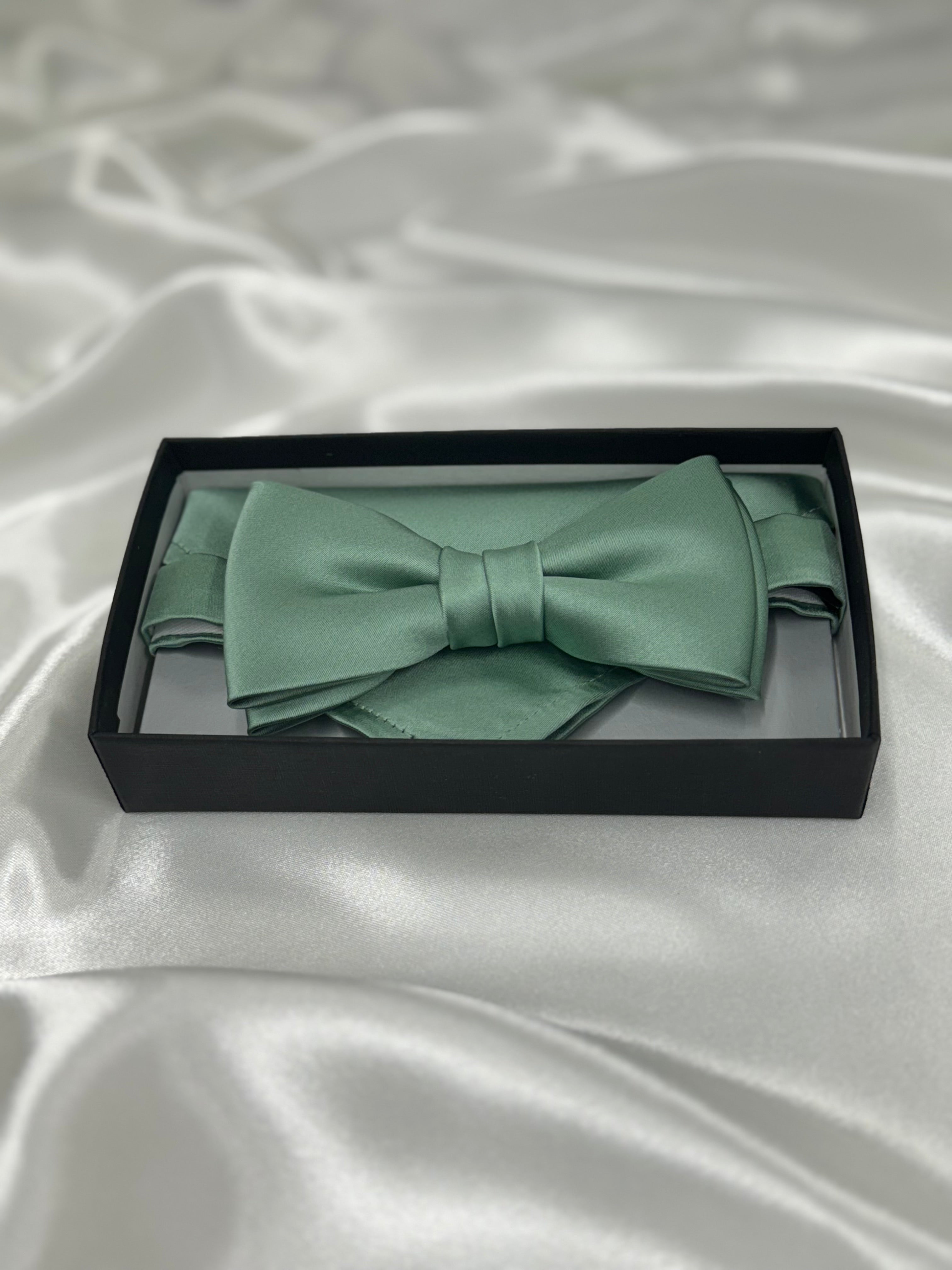 Oliivi rusetti ja taskuliina setti juhliin, häihin ja vanhojentansseihin.