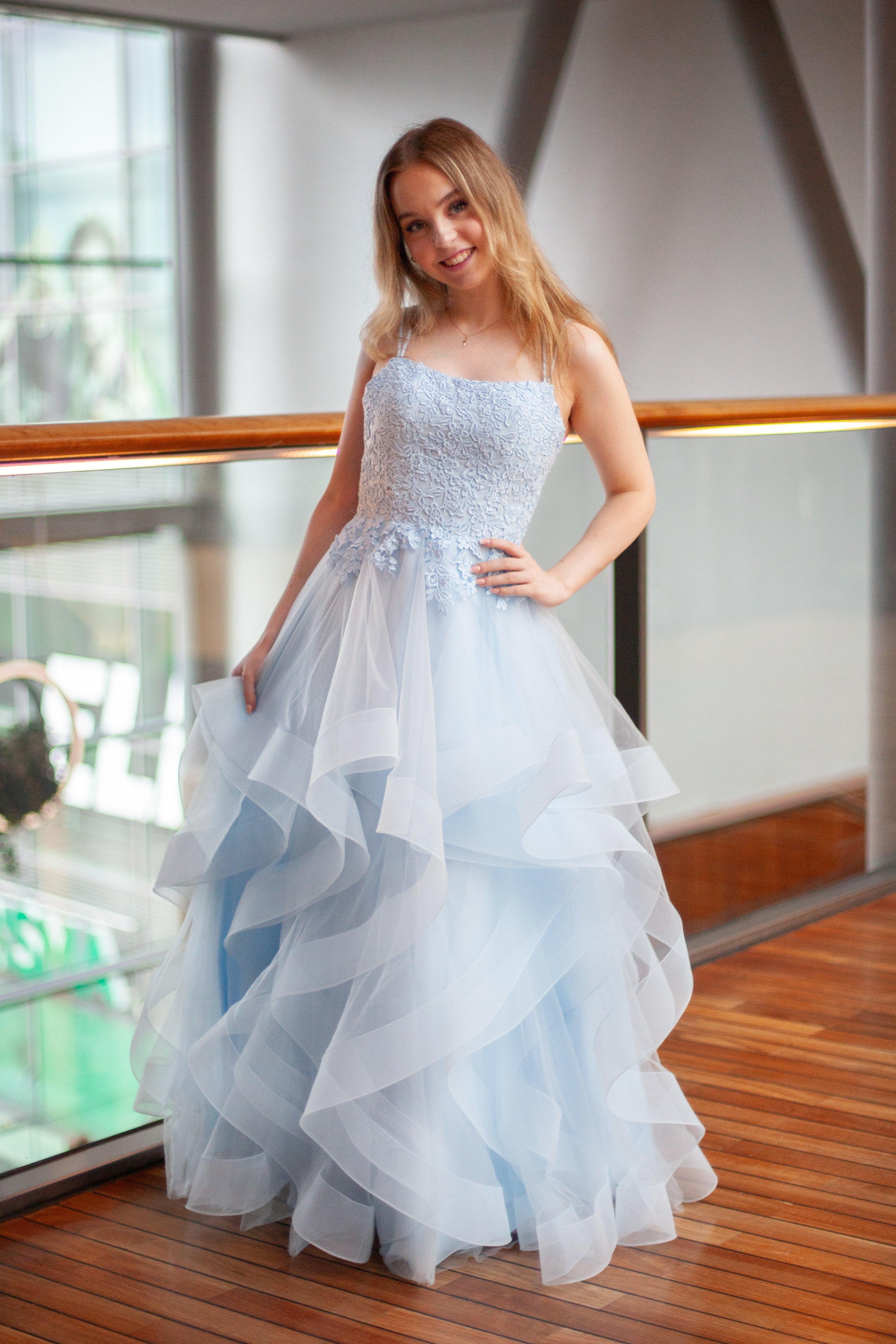 VANHOJENTANSSIMEKKO H4471P-TULLE ICEBLUE