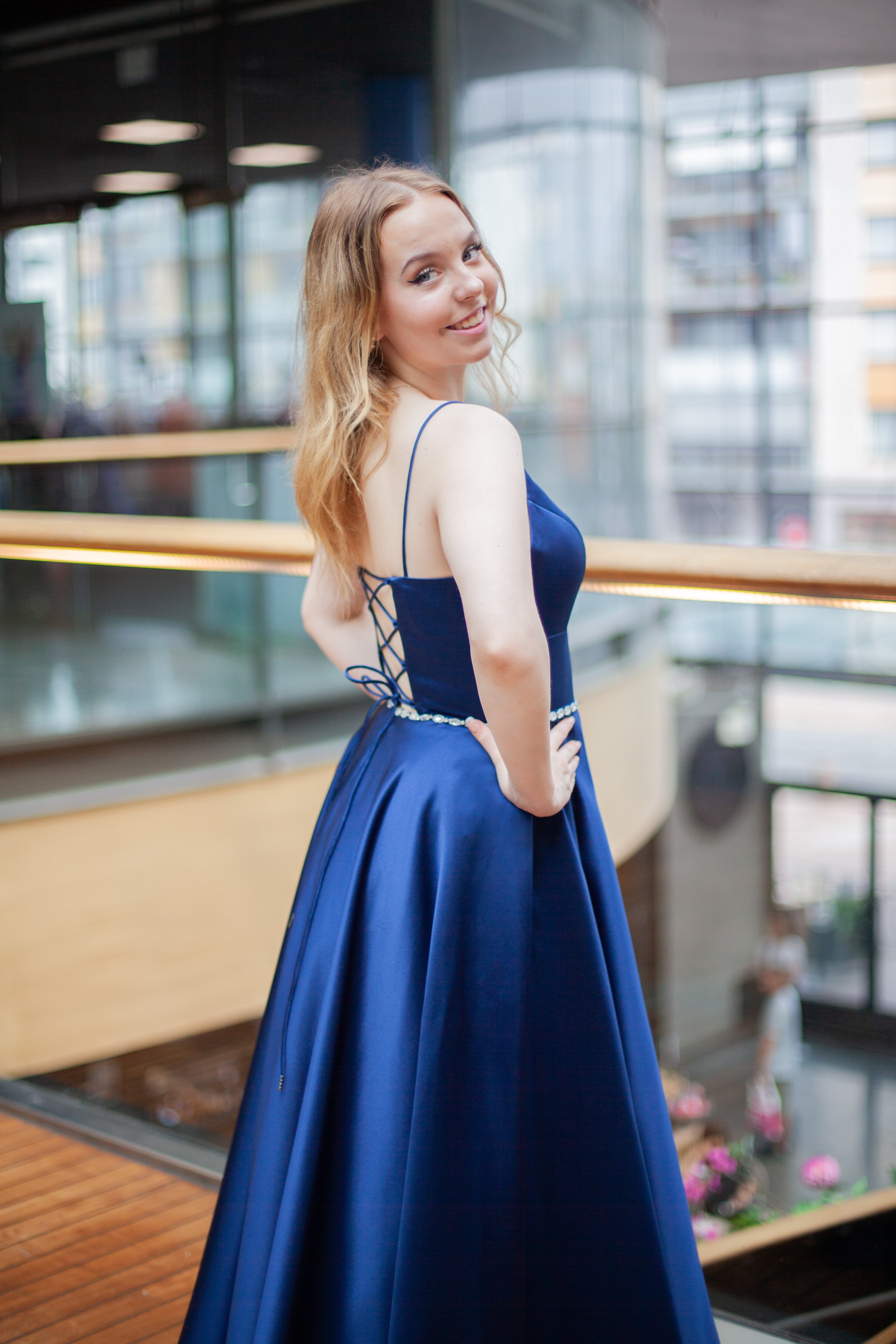 VANHOJENTANSSIMEKKO H4467P-SATIN MIDNIGHT
