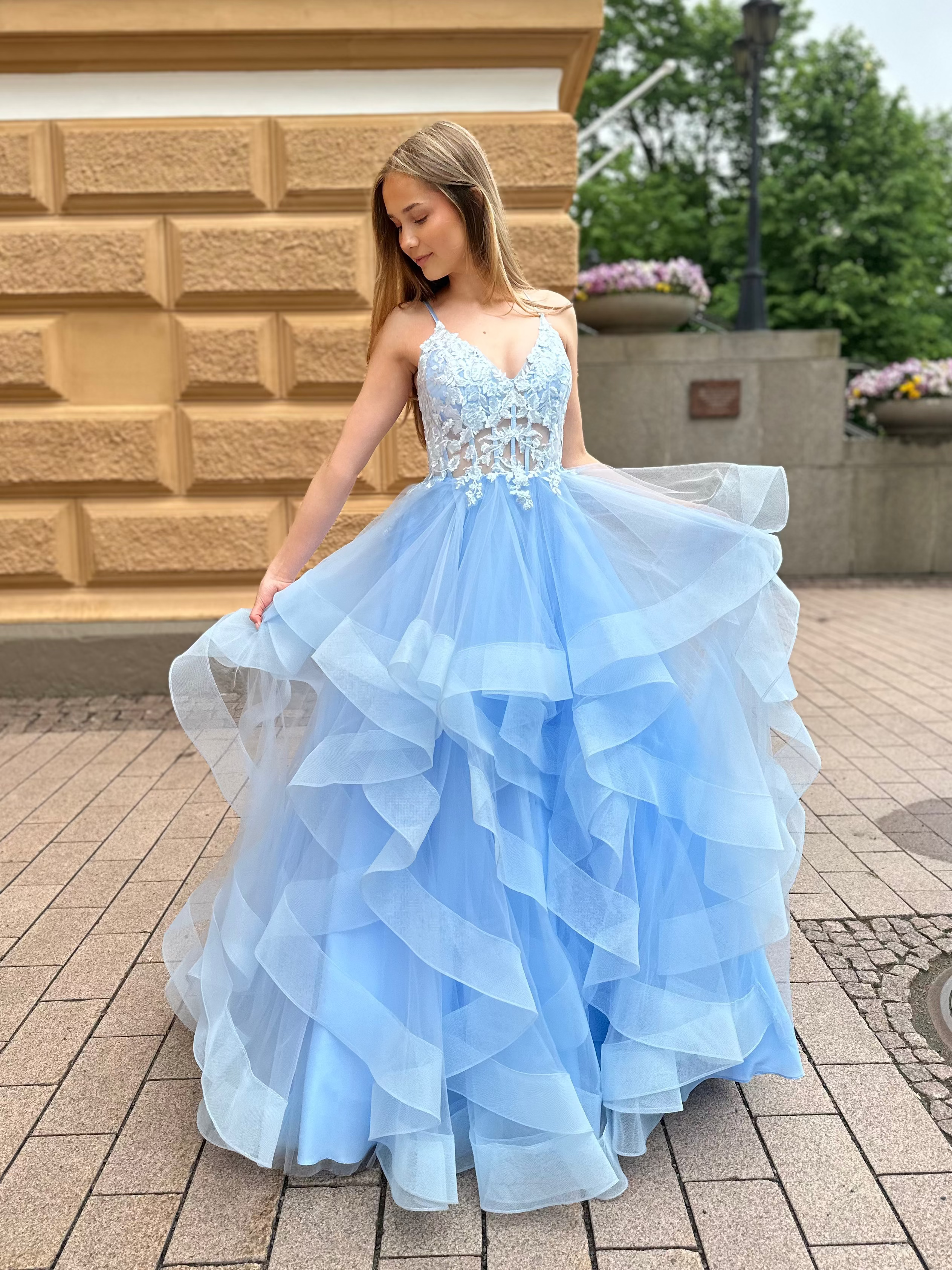 VANHOJENTANSSIMEKKO H6111P-TULLE LIGHT BLUE