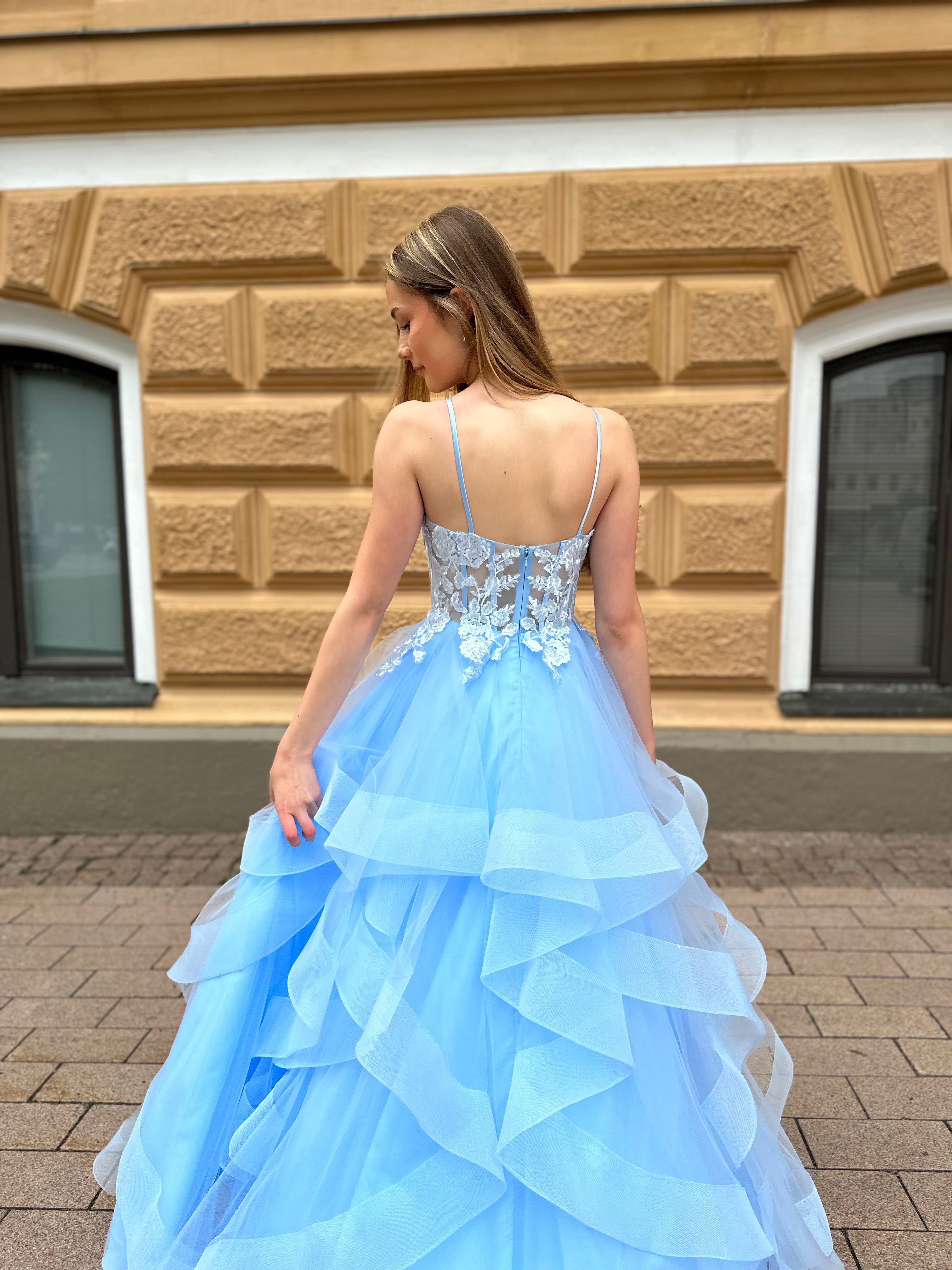VANHOJENTANSSIMEKKO H6111P-TULLE LIGHT BLUE