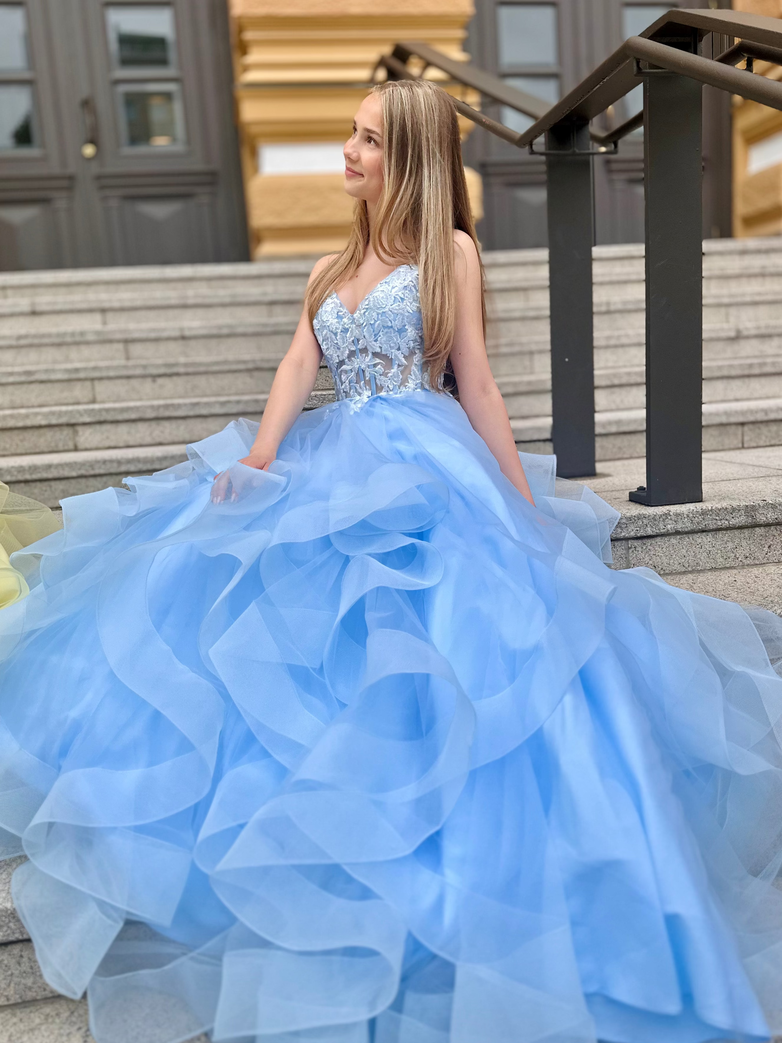 VANHOJENTANSSIMEKKO H6111P-TULLE LIGHT BLUE