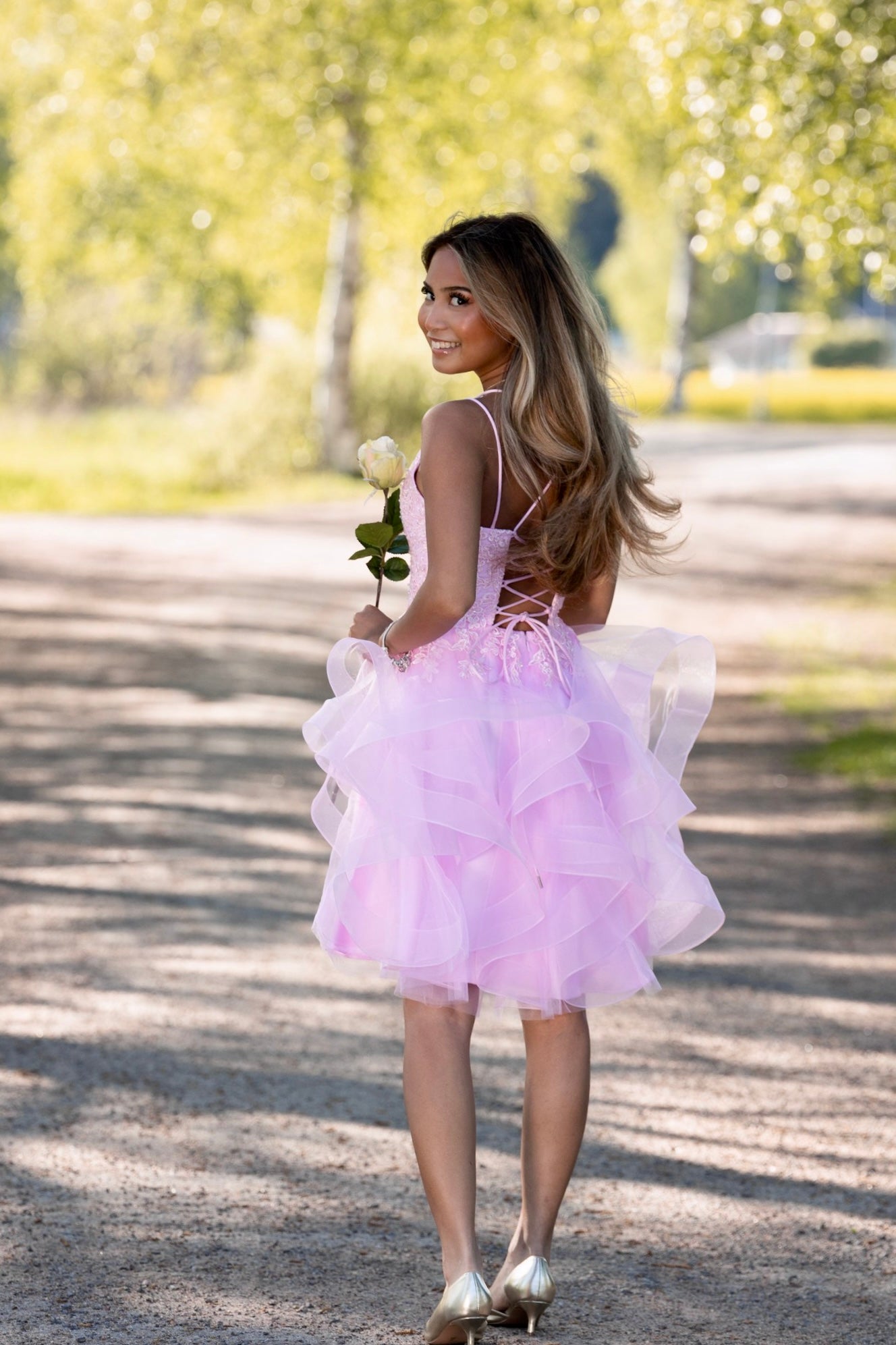 DRESS H4471SS-TULLE ROSEPINK