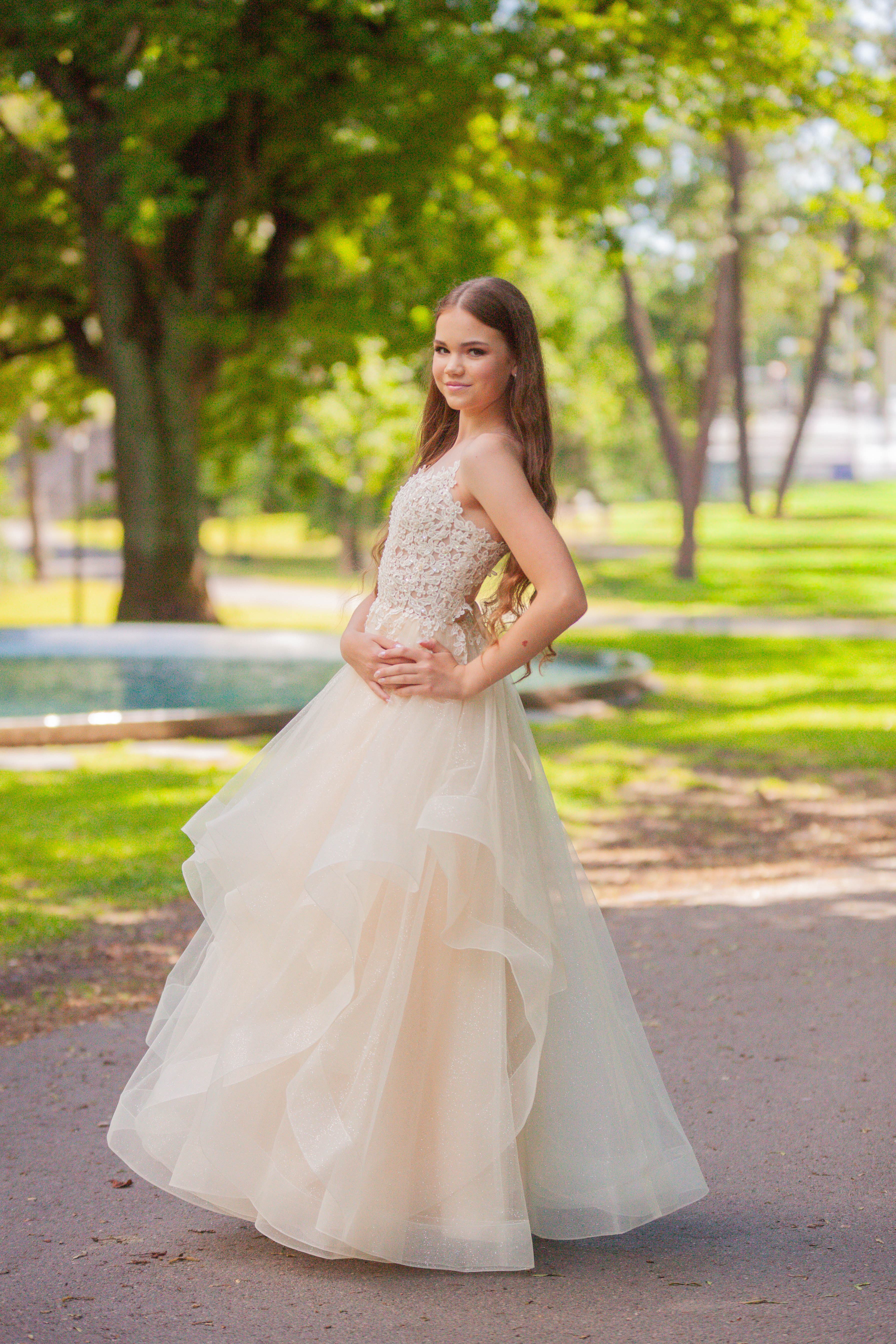 PROM DRESS U4705P-STARLITE CHAMPAGNE