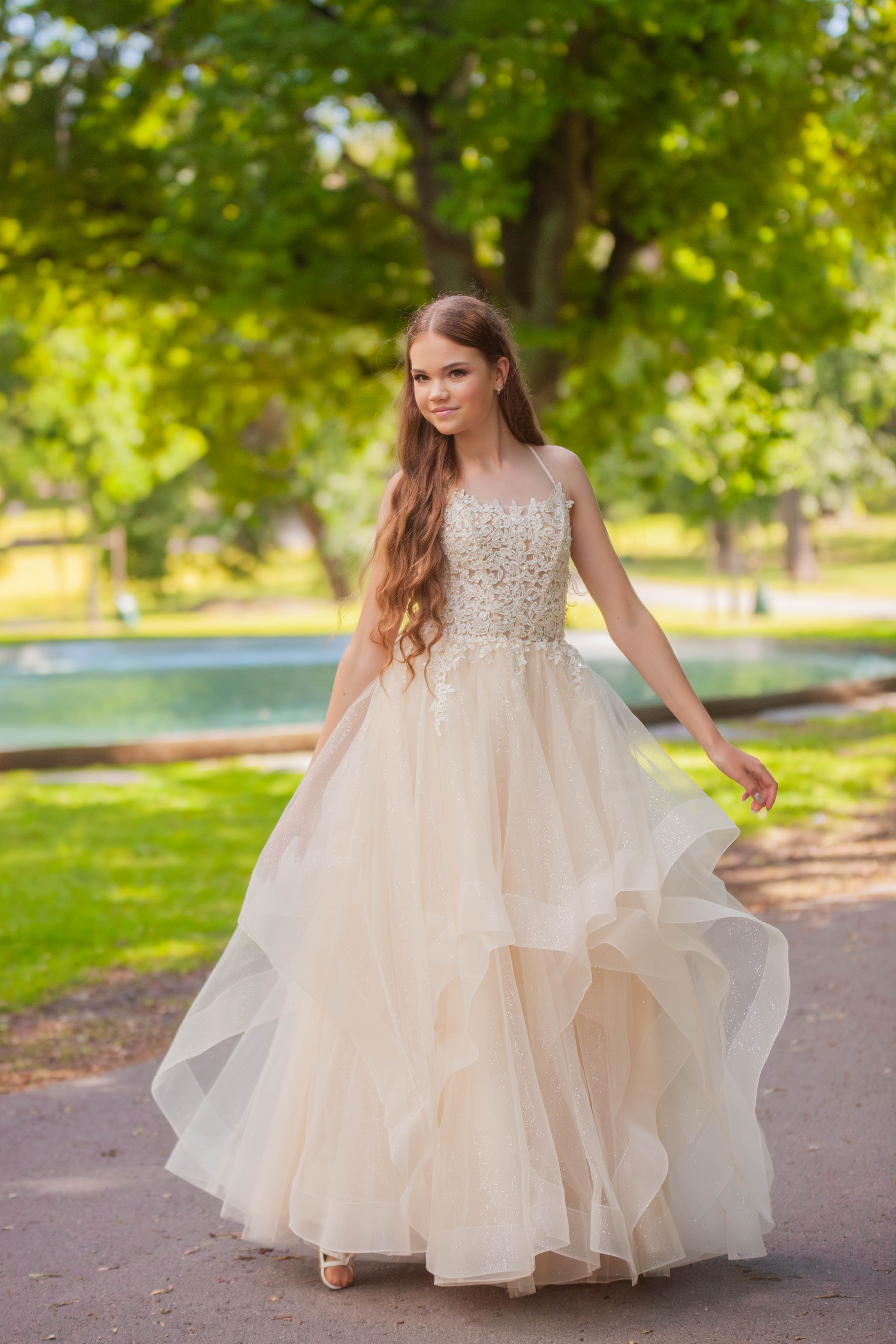 PROM DRESS U4705P-STARLITE CHAMPAGNE