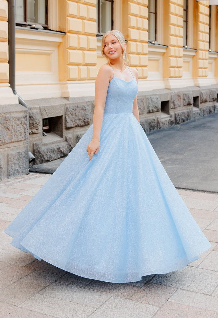 Sparkly light blue prom dress from Zazabella