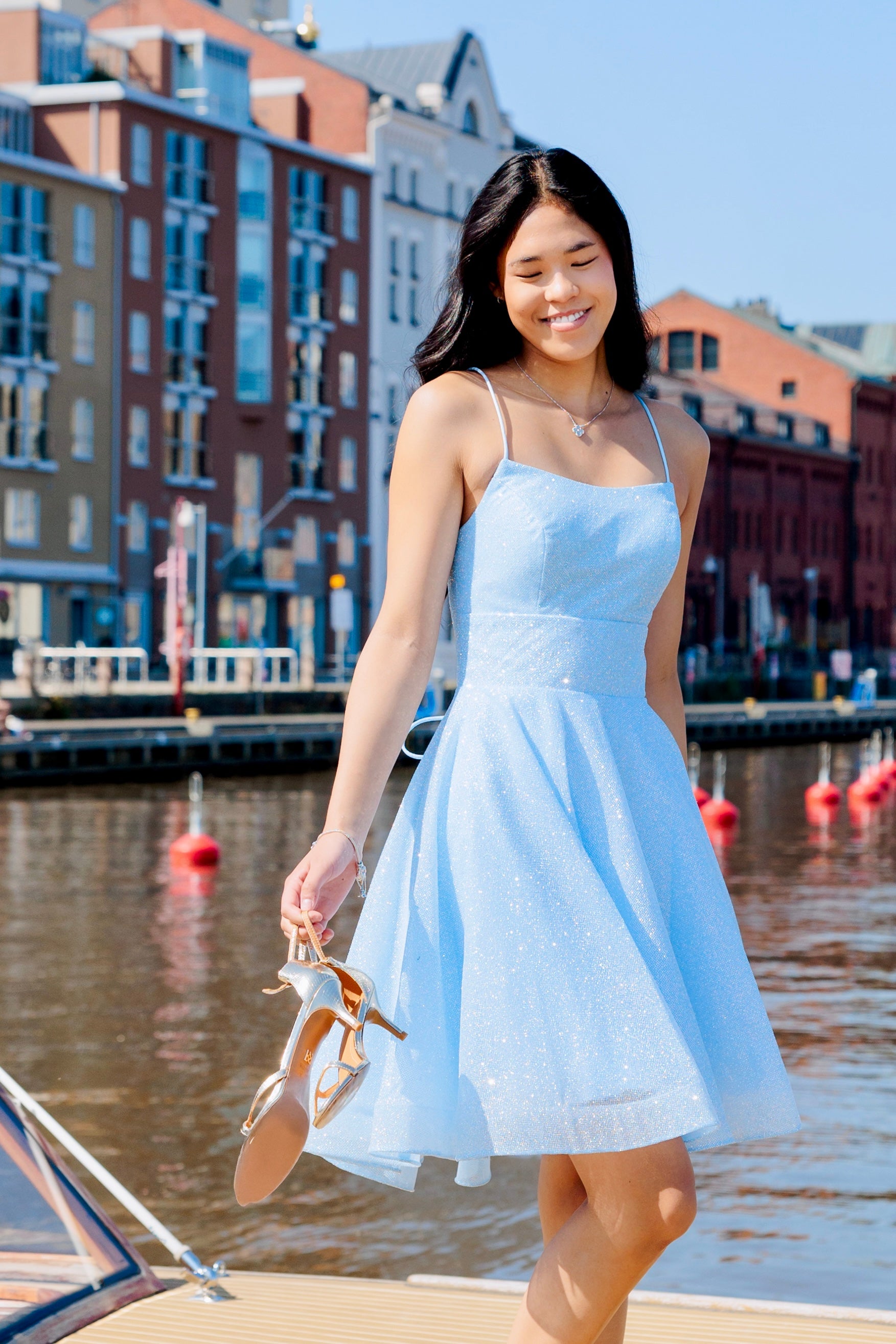 Beautiful light blue party dress from Zazabella