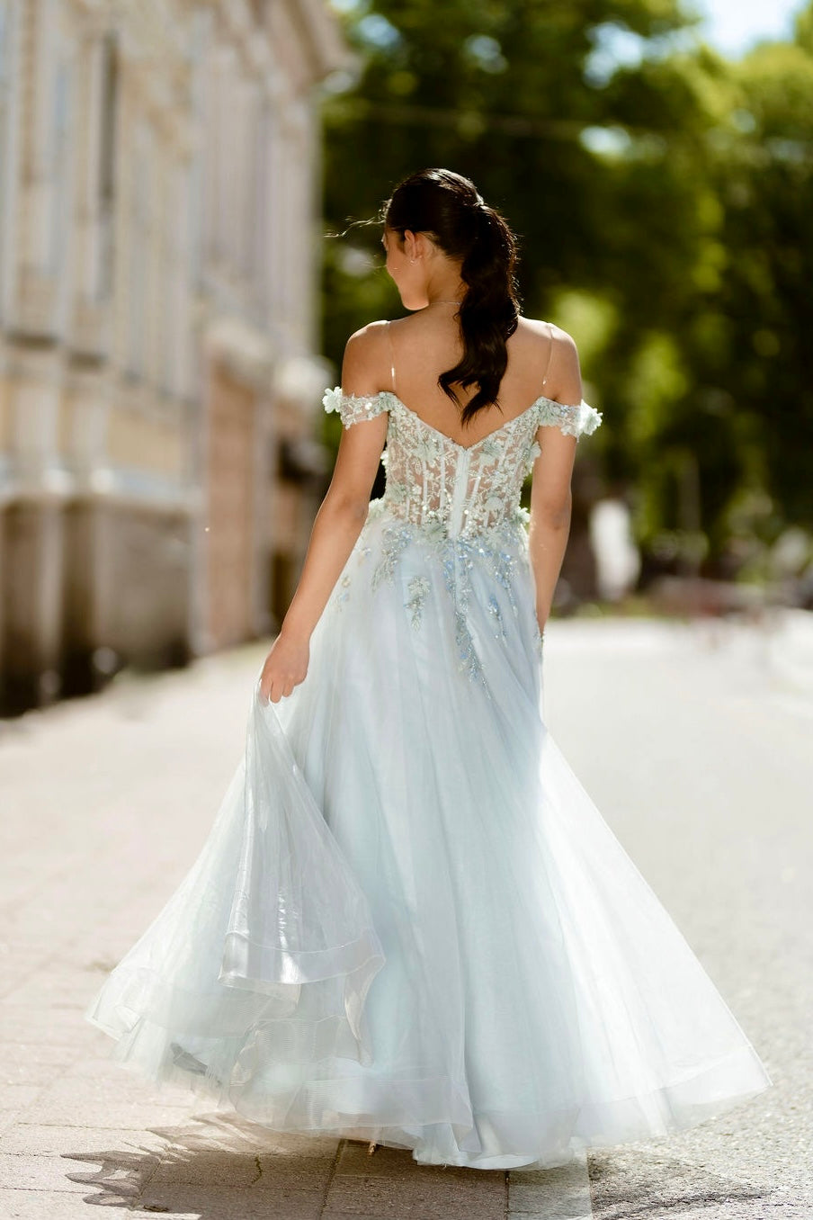PROM DRESS H4903P-TULLE SILVER